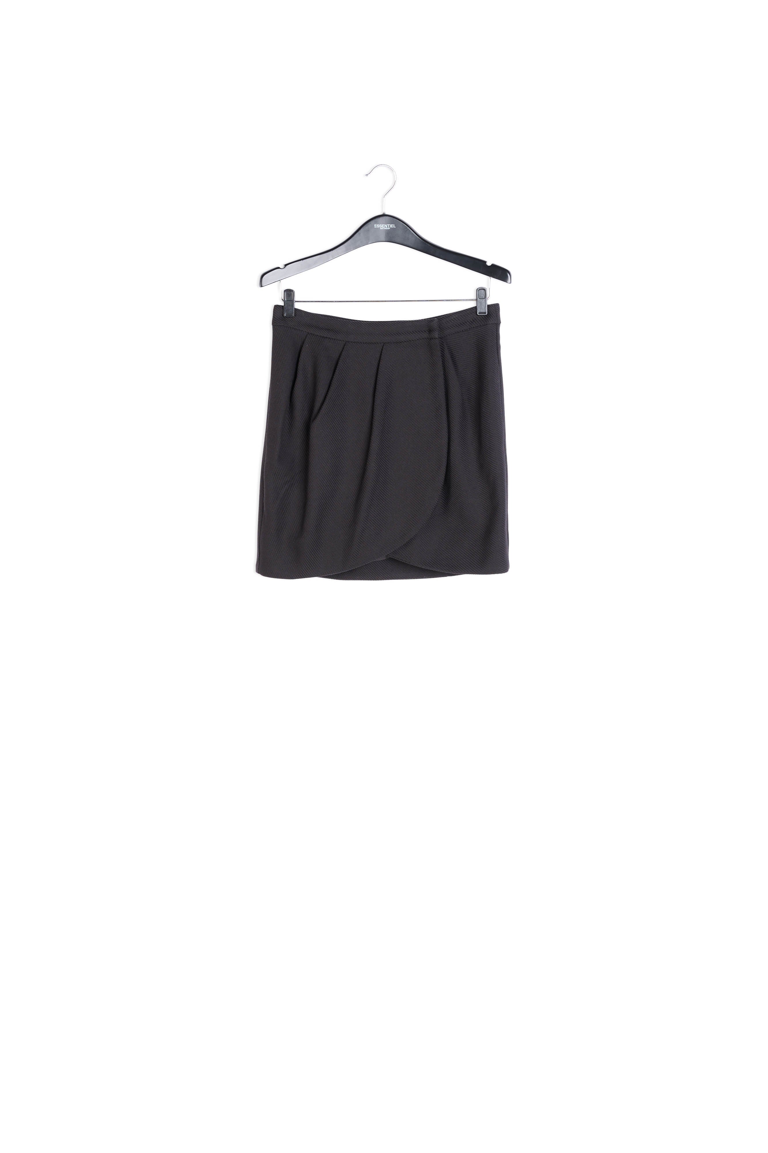 Black mini-length wrap skirt RE—SSENTIEL | Essentiel second hand