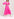 Robe maxi portefeuille rose fluo à pois Faume - seconde main