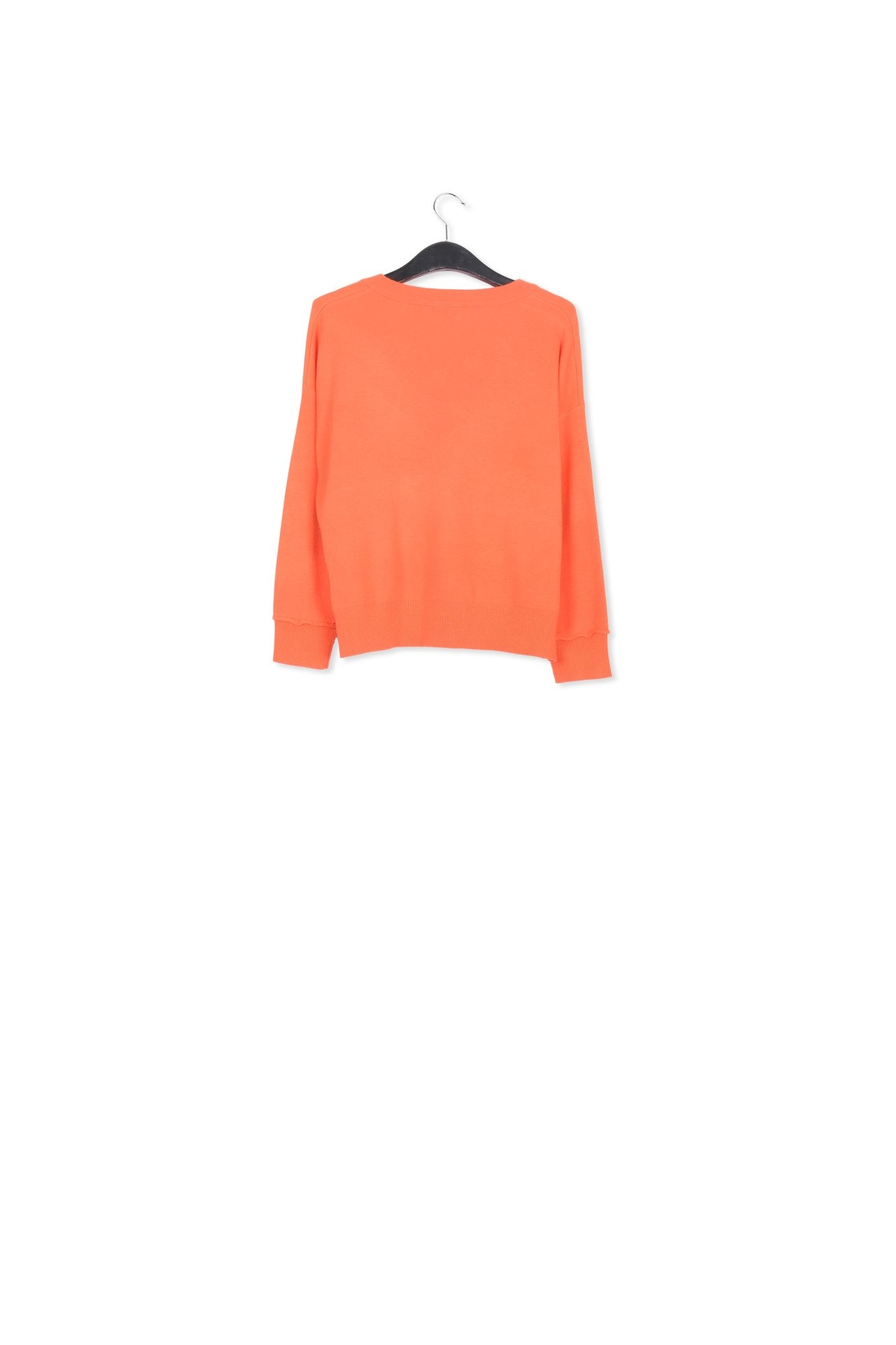 Orange boxy V-neck sweater RE—SSENTIEL | Essentiel second hand