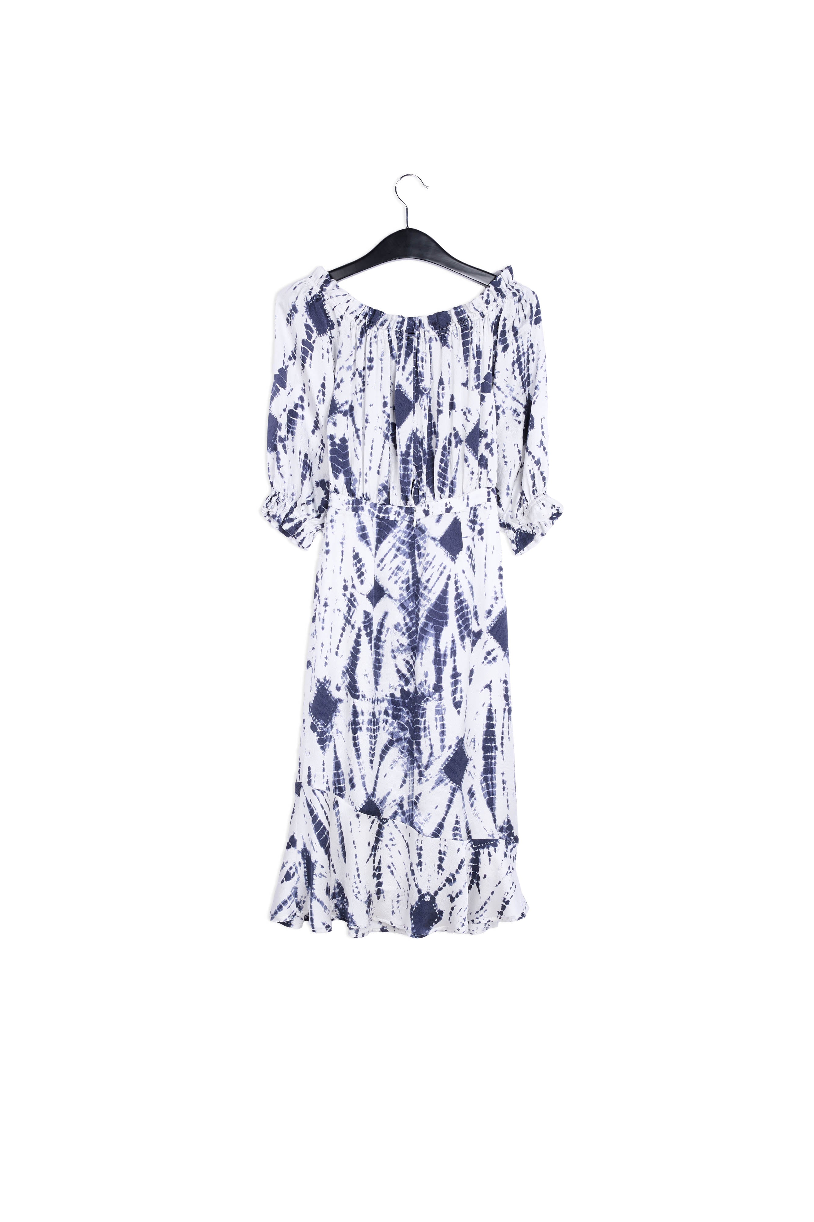 Robe en soie tie-dye blanc cassé et vert RE—SSENTIEL | Essentiel second hand