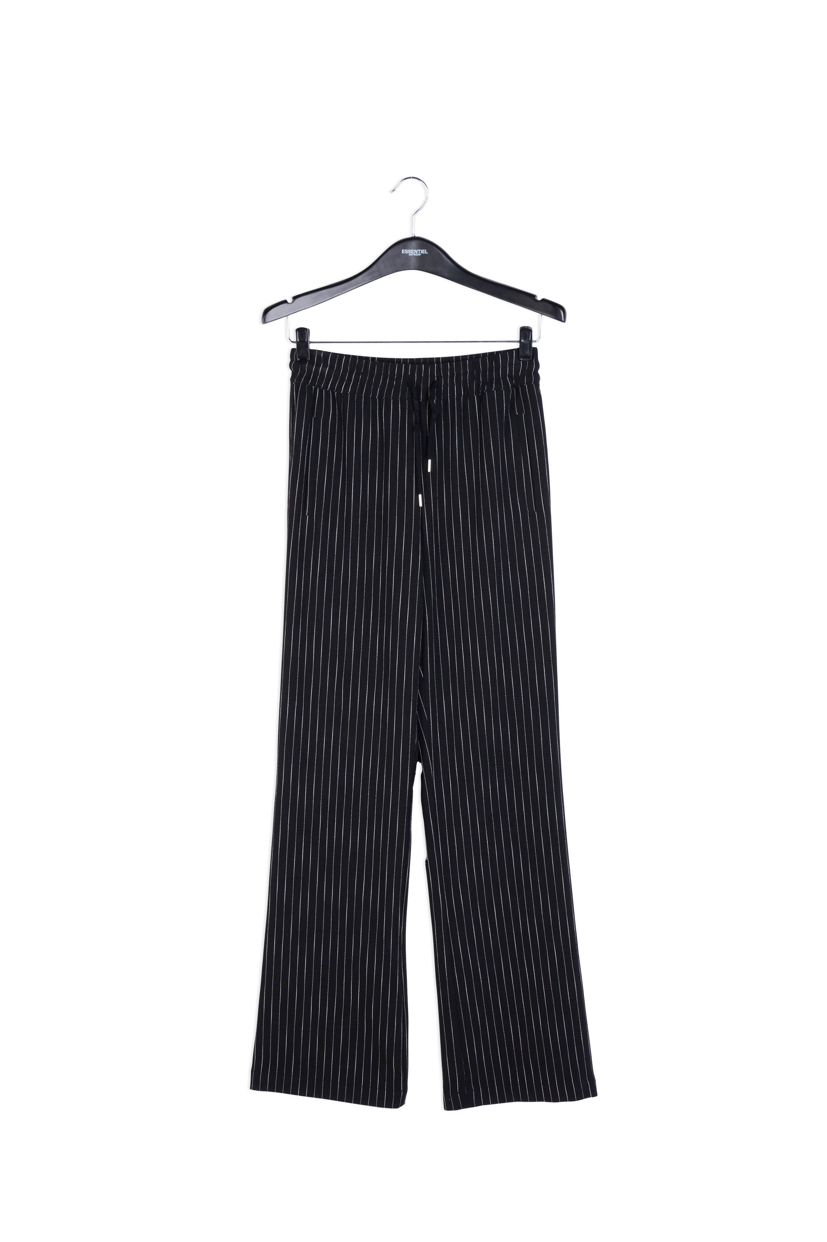 Pantalon noir à fines rayures RE—SSENTIEL | Essentiel second hand