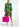 Groene, rode en paarse mini-jurk met aquarelprint Faume - seconde main