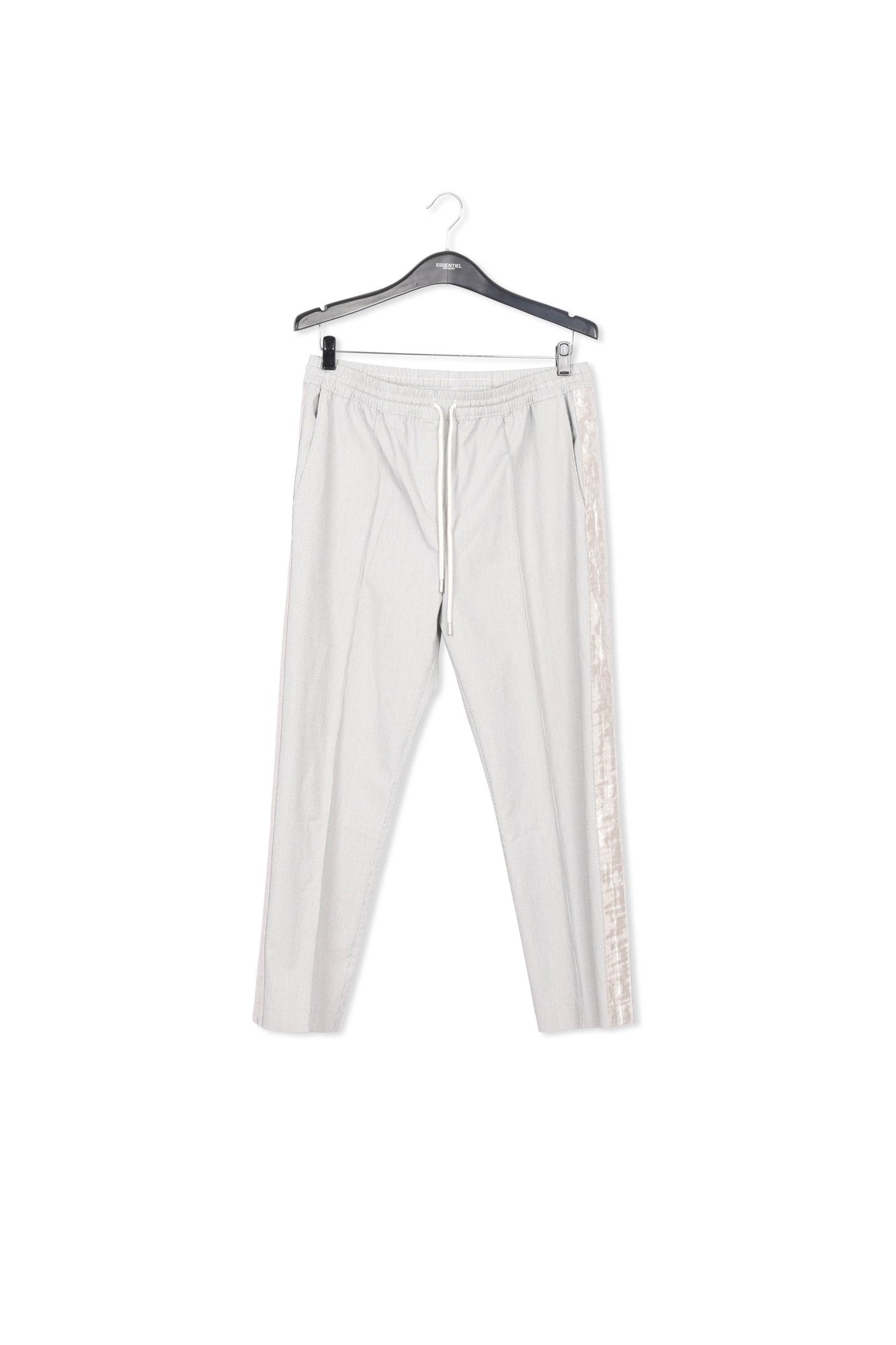 Grey and off-white checked cotton-blend pants RE—SSENTIEL | Essentiel second hand