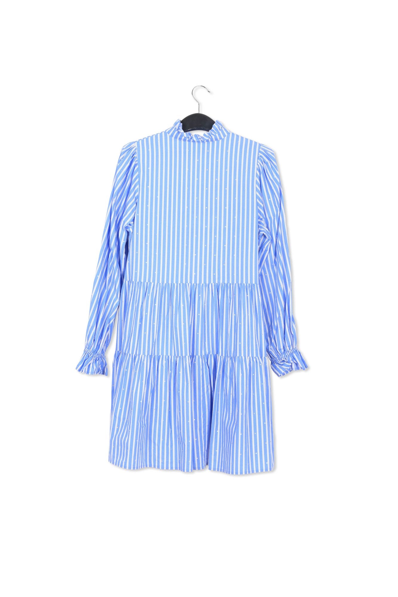 Light blue striped cotton-poplin mini dress RE—SSENTIEL | Essentiel second hand