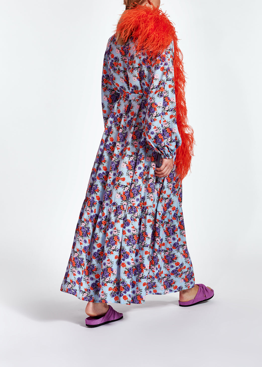 Robe maxi bleu clair à manches longues RE—SSENTIEL | Essentiel second hand