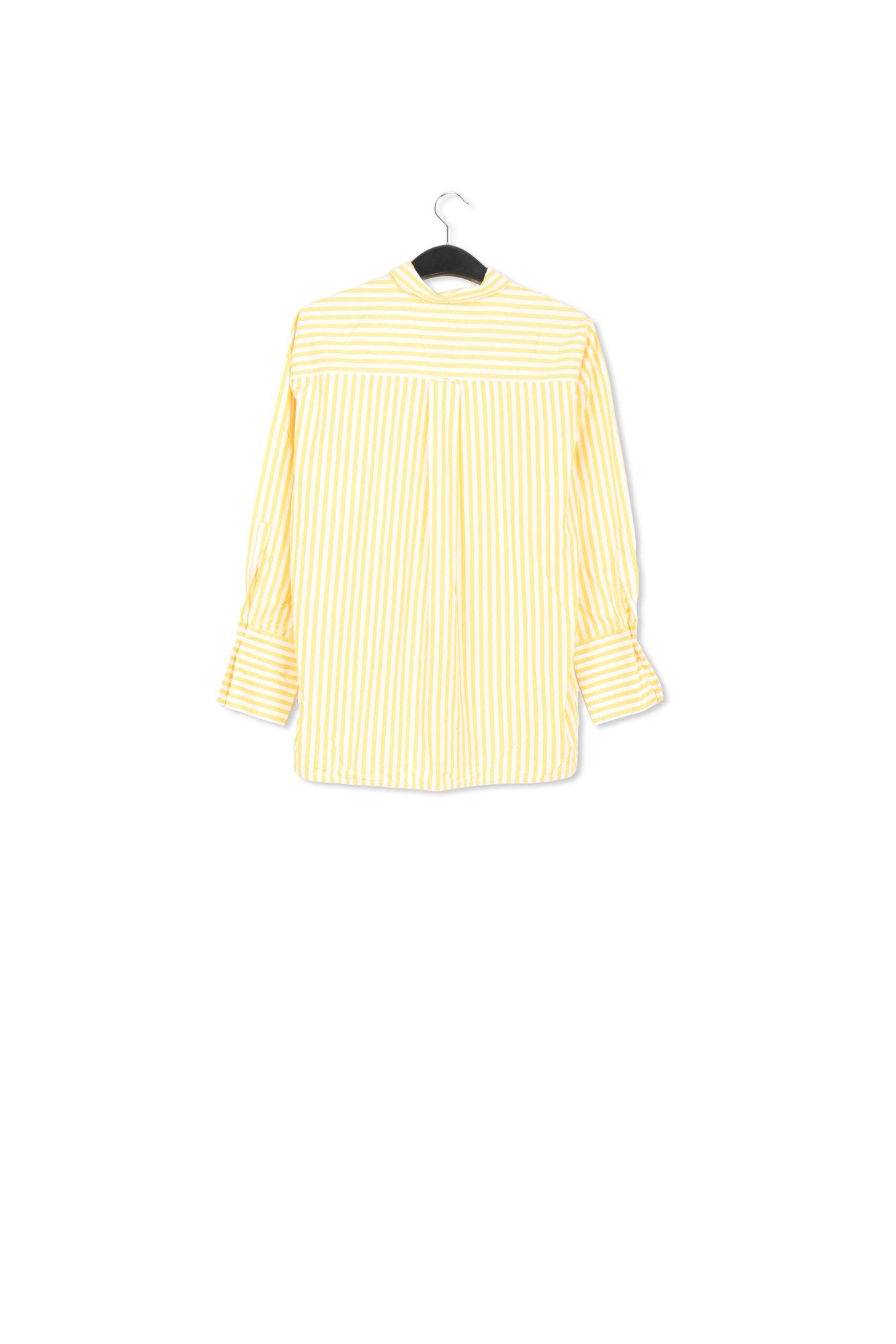 Oversized katoenen hemd met wit en geel streepmotief RE—SSENTIEL | Essentiel second hand