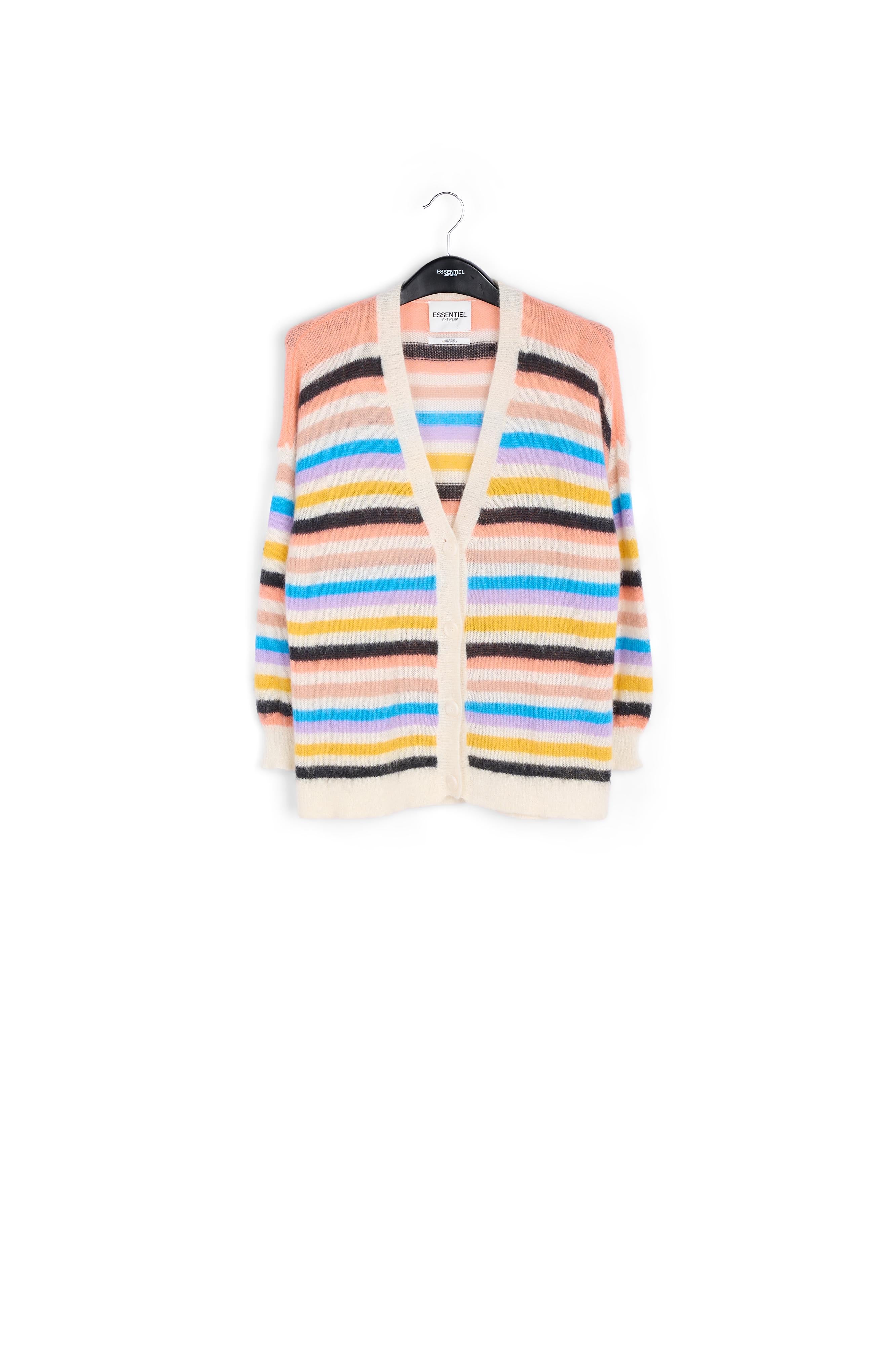 Multicolored striped light knit cardigan RE—SSENTIEL | Essentiel second hand