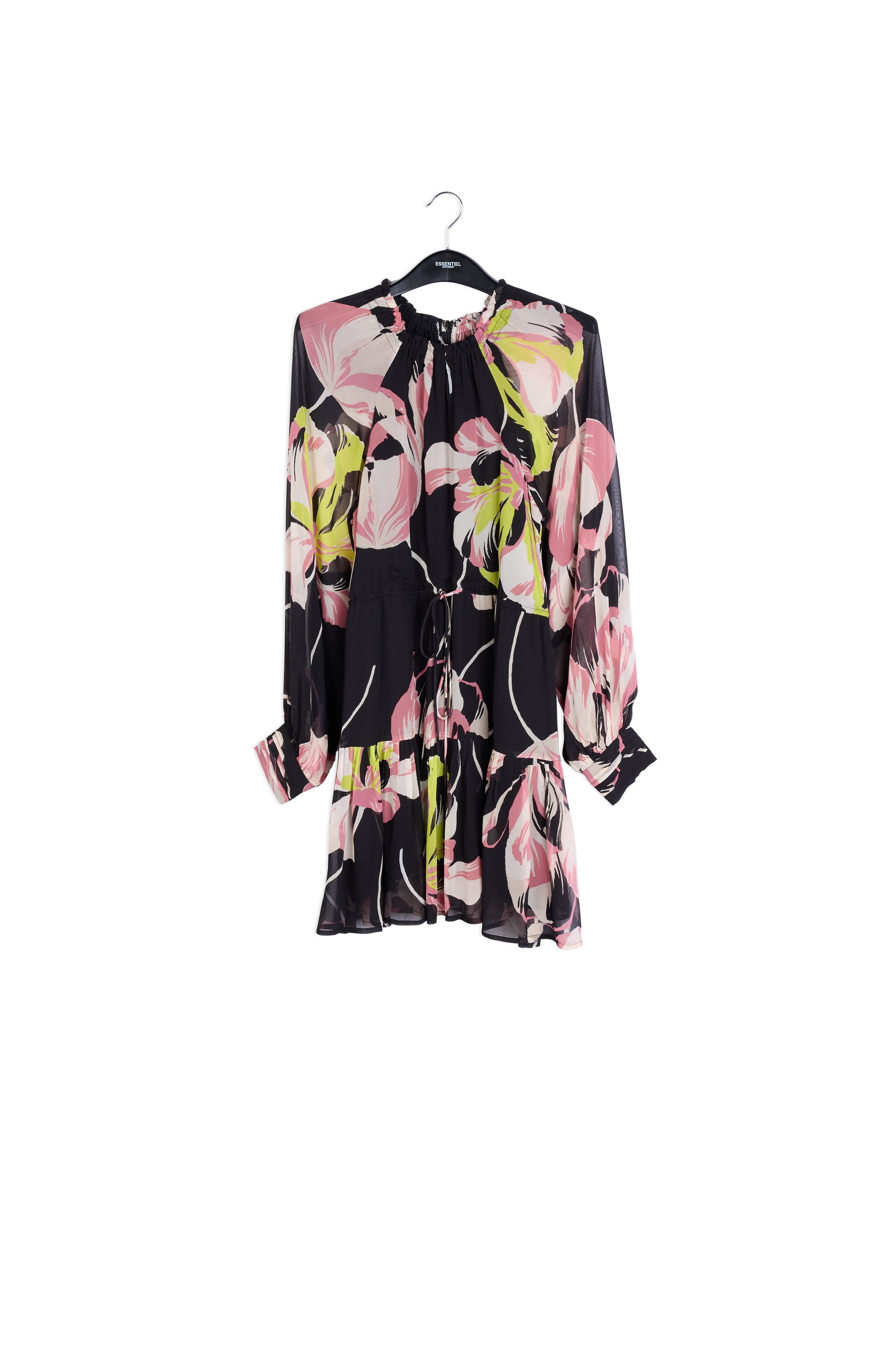 Black and off-white dotted mini dress RE—SSENTIEL | Essentiel second hand