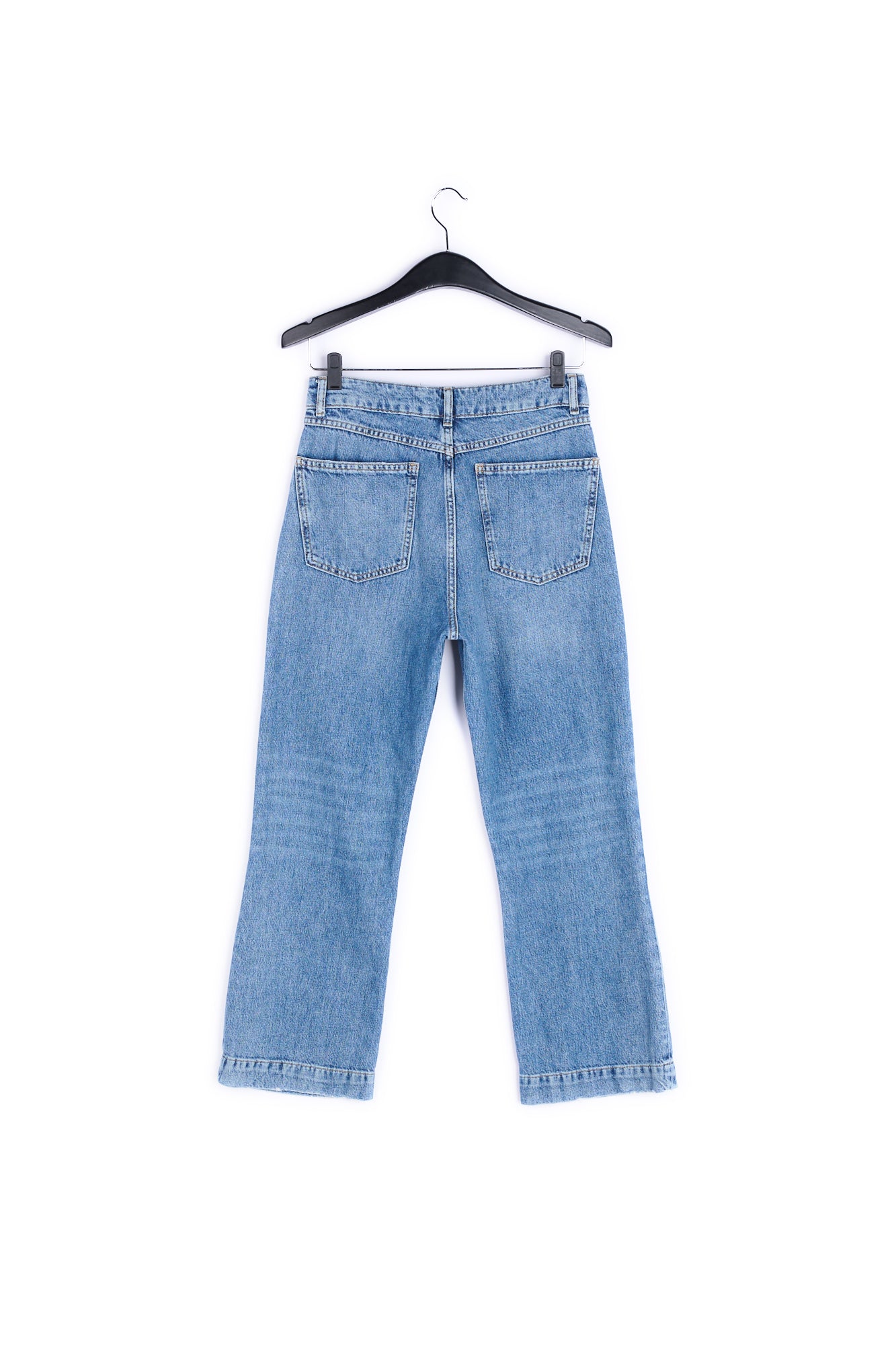 Blue cropped high-rise flared jeans RE—SSENTIEL | Essentiel second hand