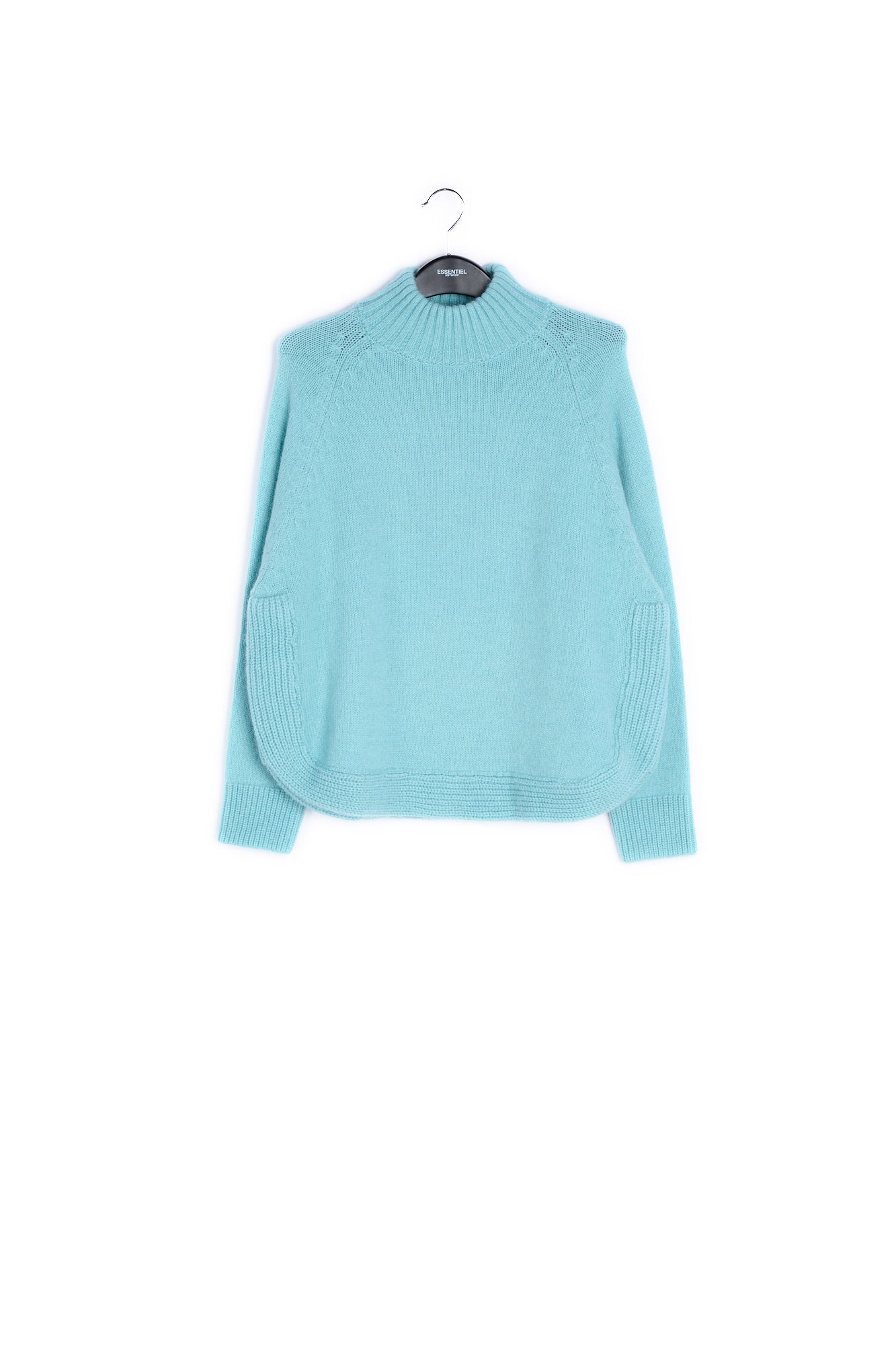 Blue plain knit sweater RE—SSENTIEL | Essentiel second hand