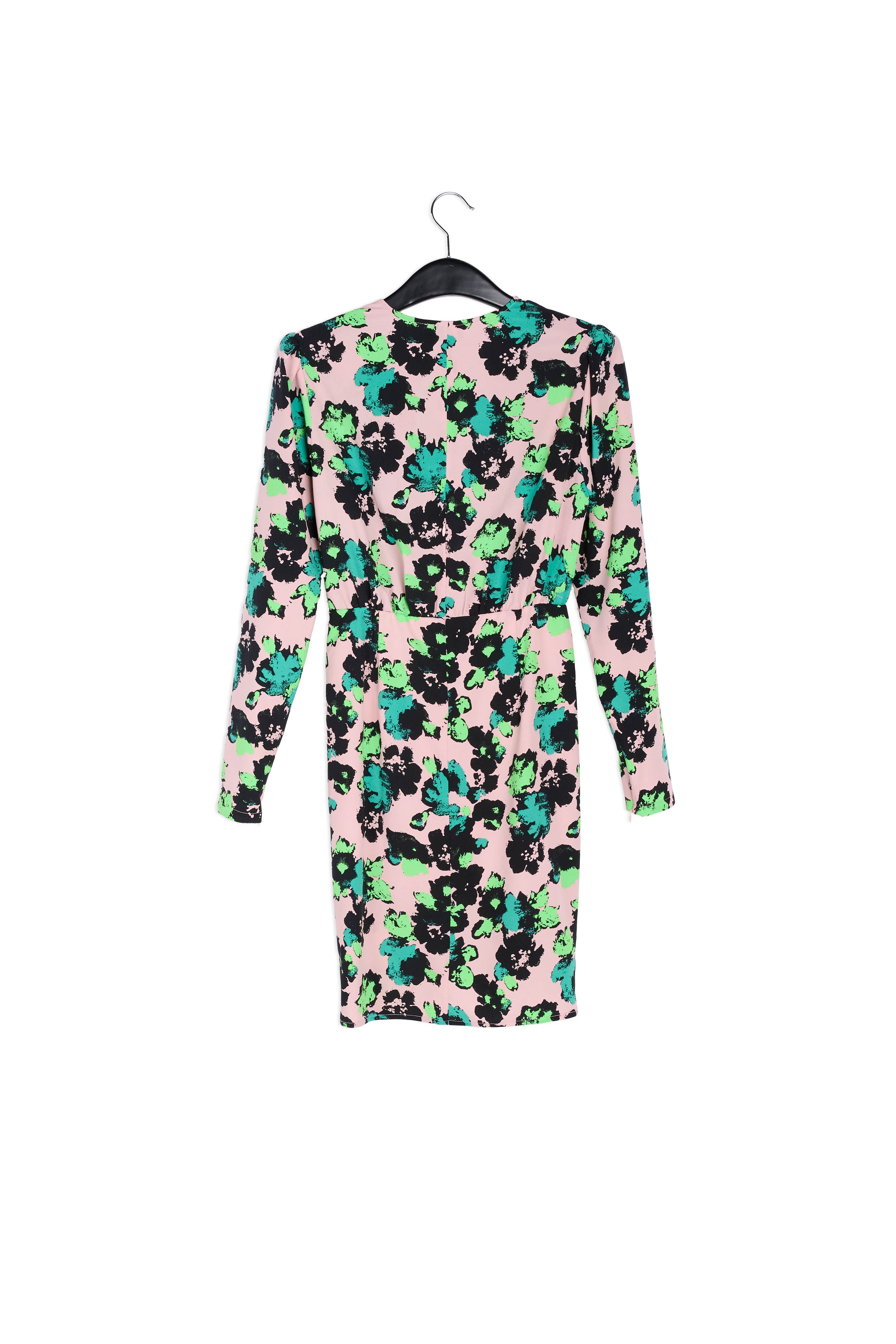 Roze mini-wikkeljurk met bloemenprint RE—SSENTIEL | Essentiel second hand