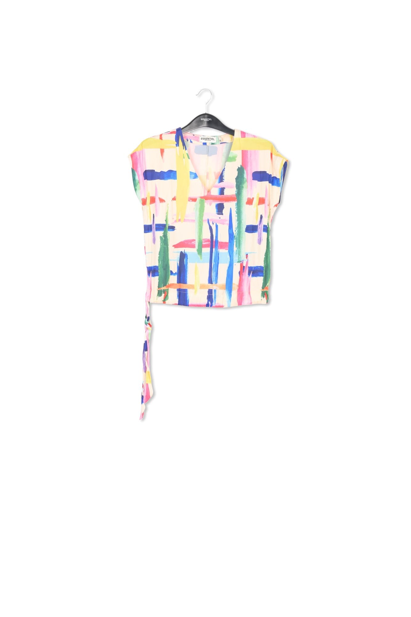 Kleurrijke top met grafische strepen RE—SSENTIEL | Essentiel second hand