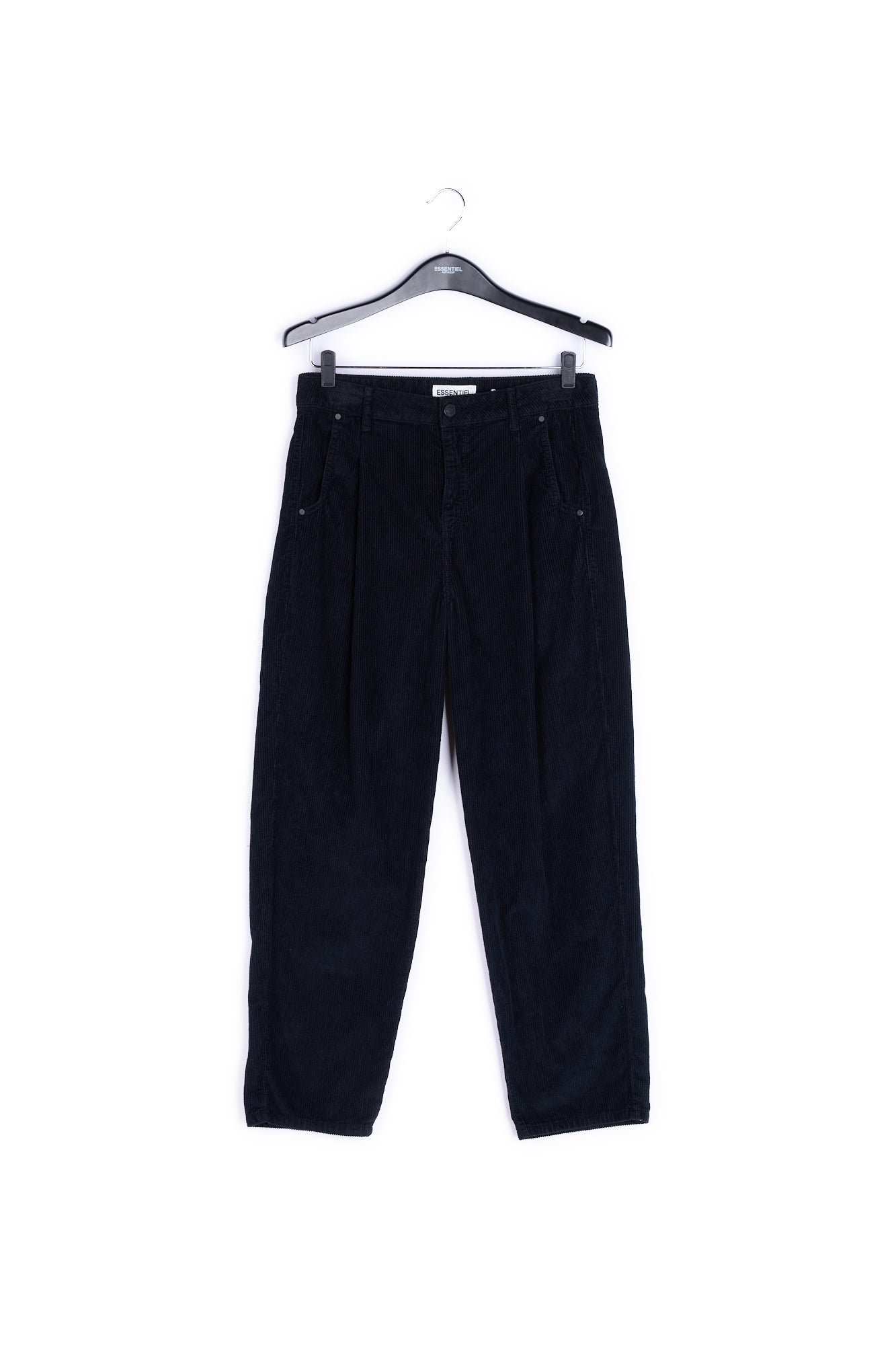 Black cotton-corduroy trousers RE—SSENTIEL | Essentiel second hand