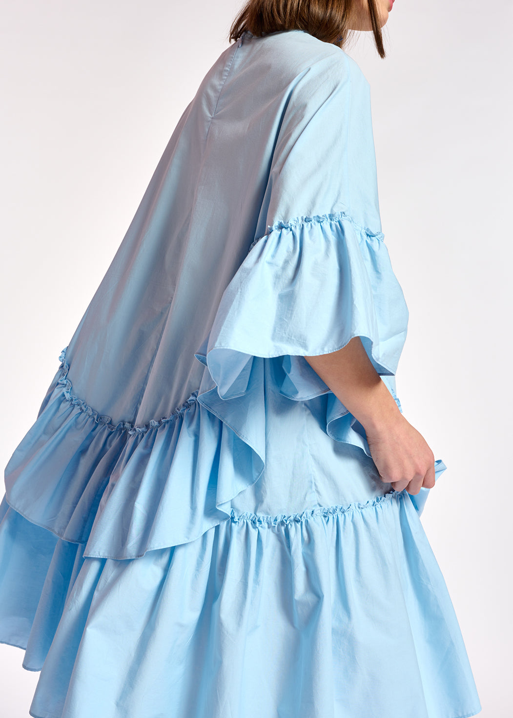Light blue ruffled cotton dress RE—SSENTIEL | Essentiel second hand