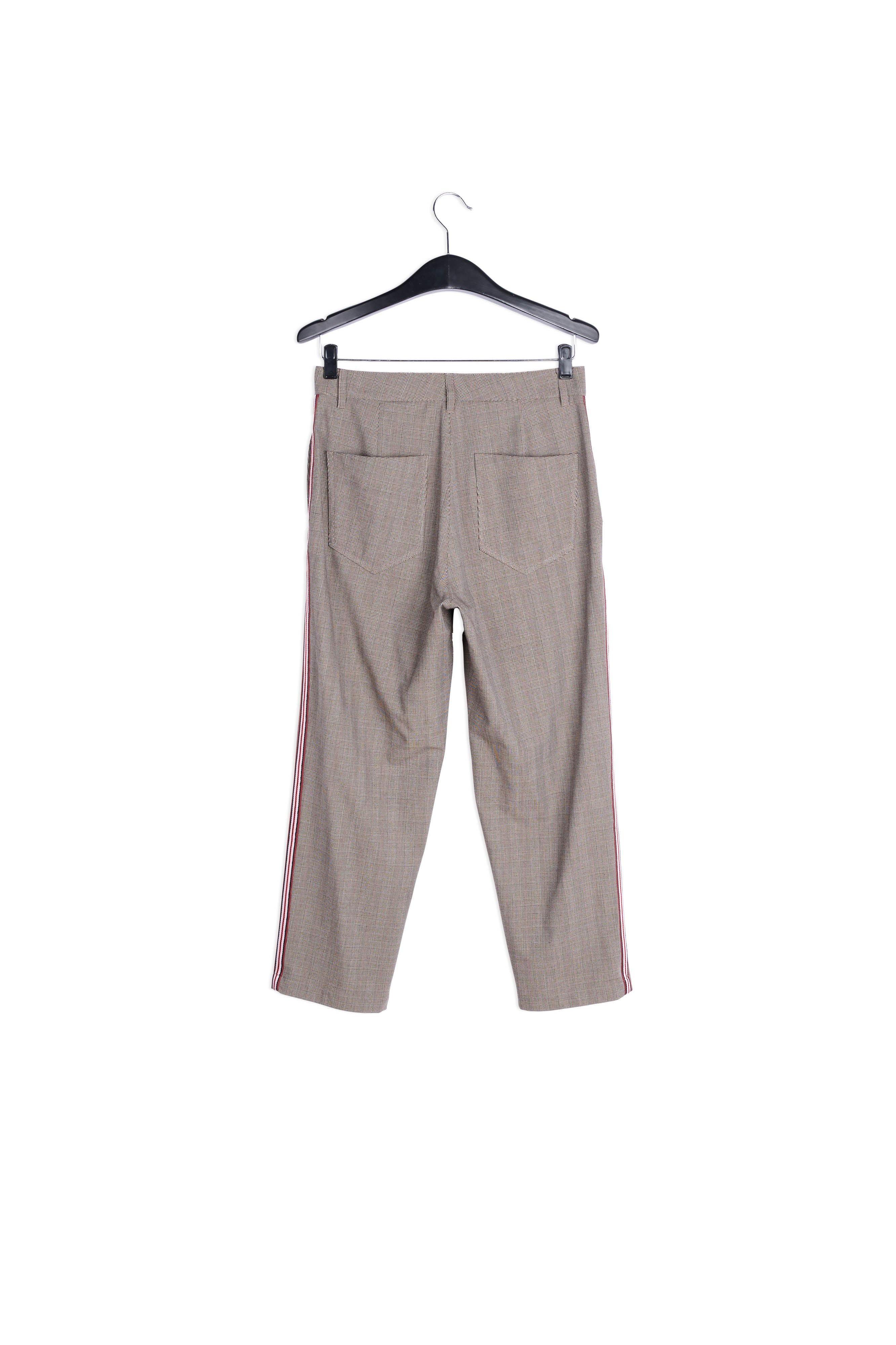 Pantalon gris clair à carreaux RE—SSENTIEL | Essentiel second hand