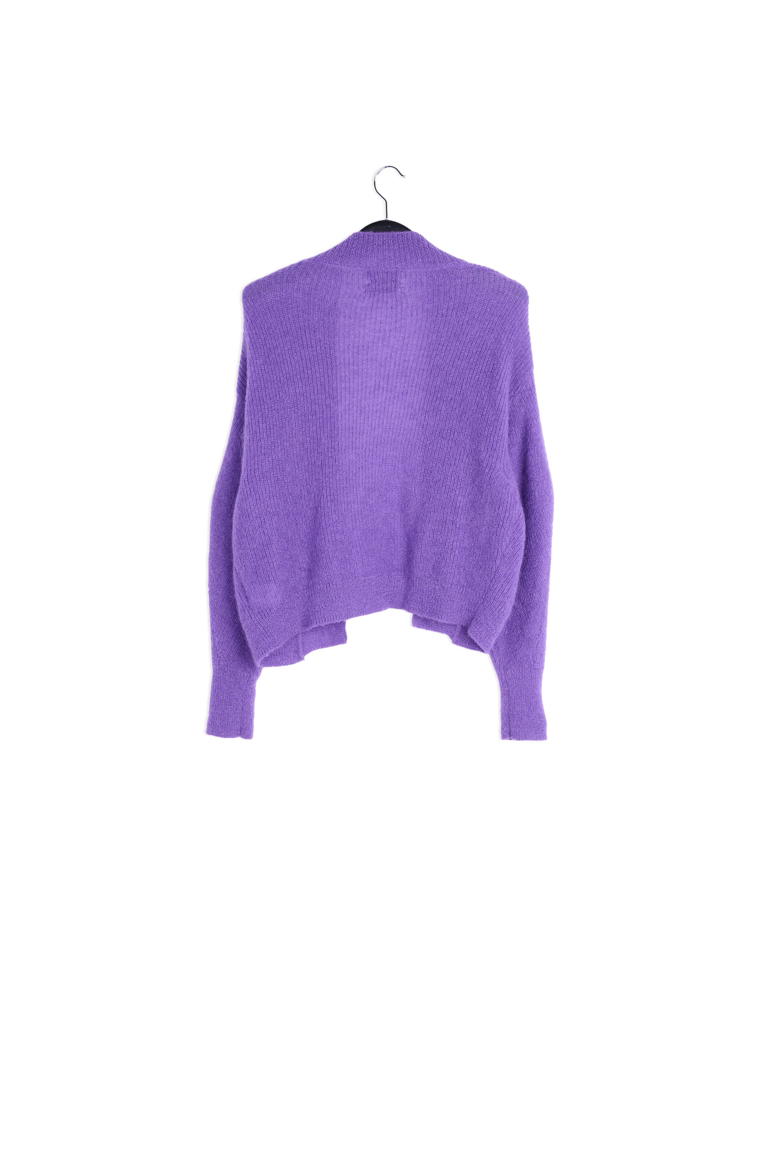 Purple light knitted open cardigan RE—SSENTIEL | Essentiel second hand