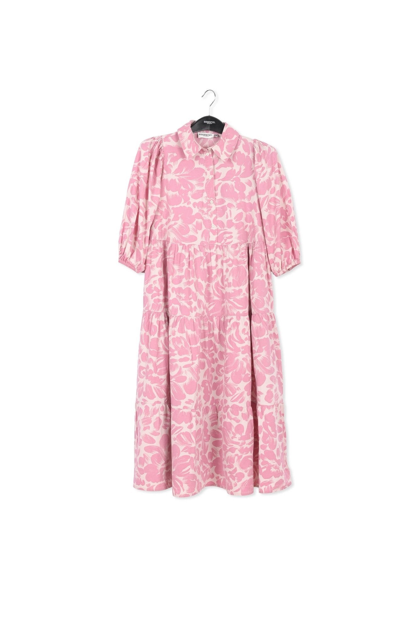 Light pink and orange floral-print maxi dress RE—SSENTIEL | Essentiel second hand