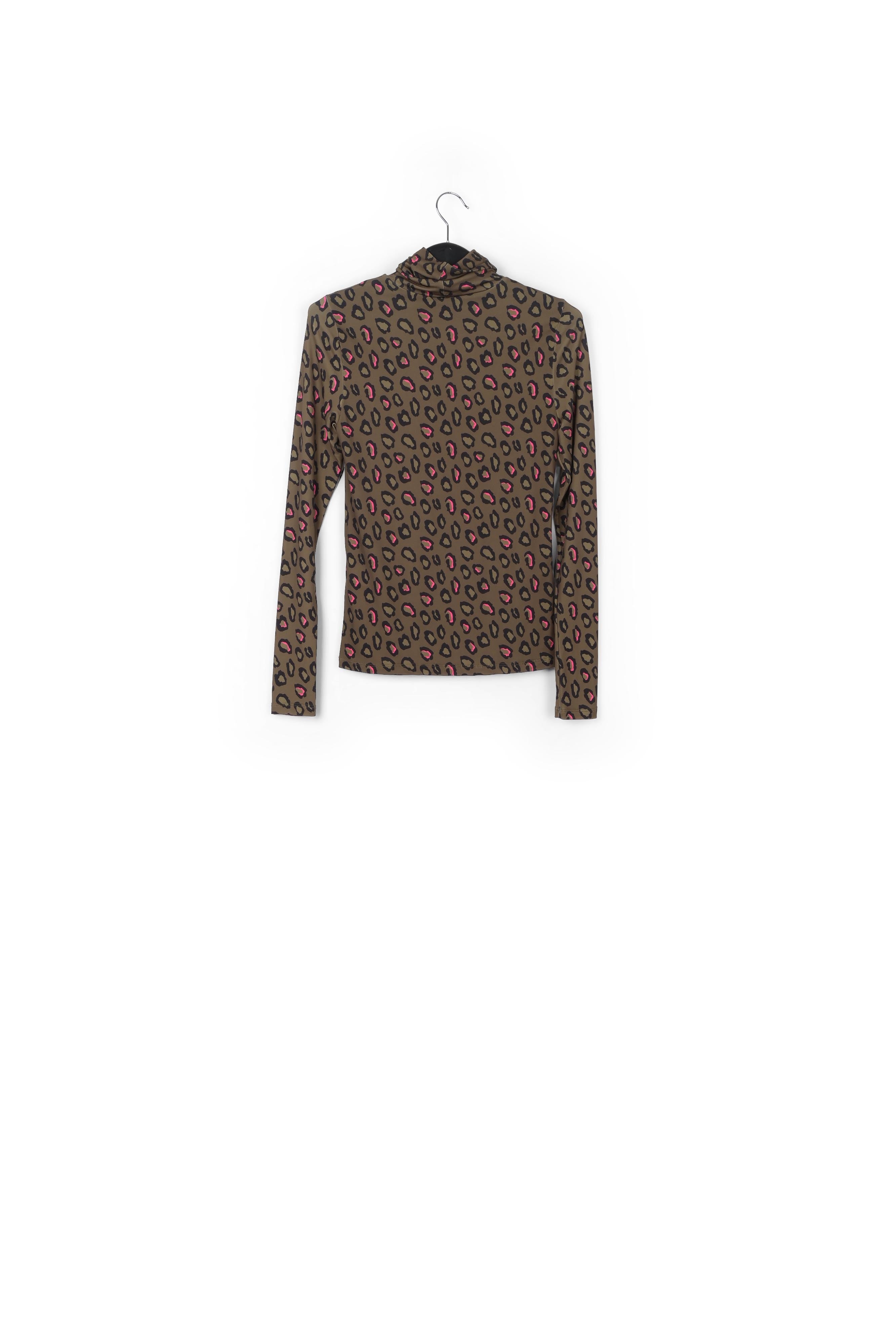 Khaki leopard-print turtleneck top RE—SSENTIEL | Essentiel second hand