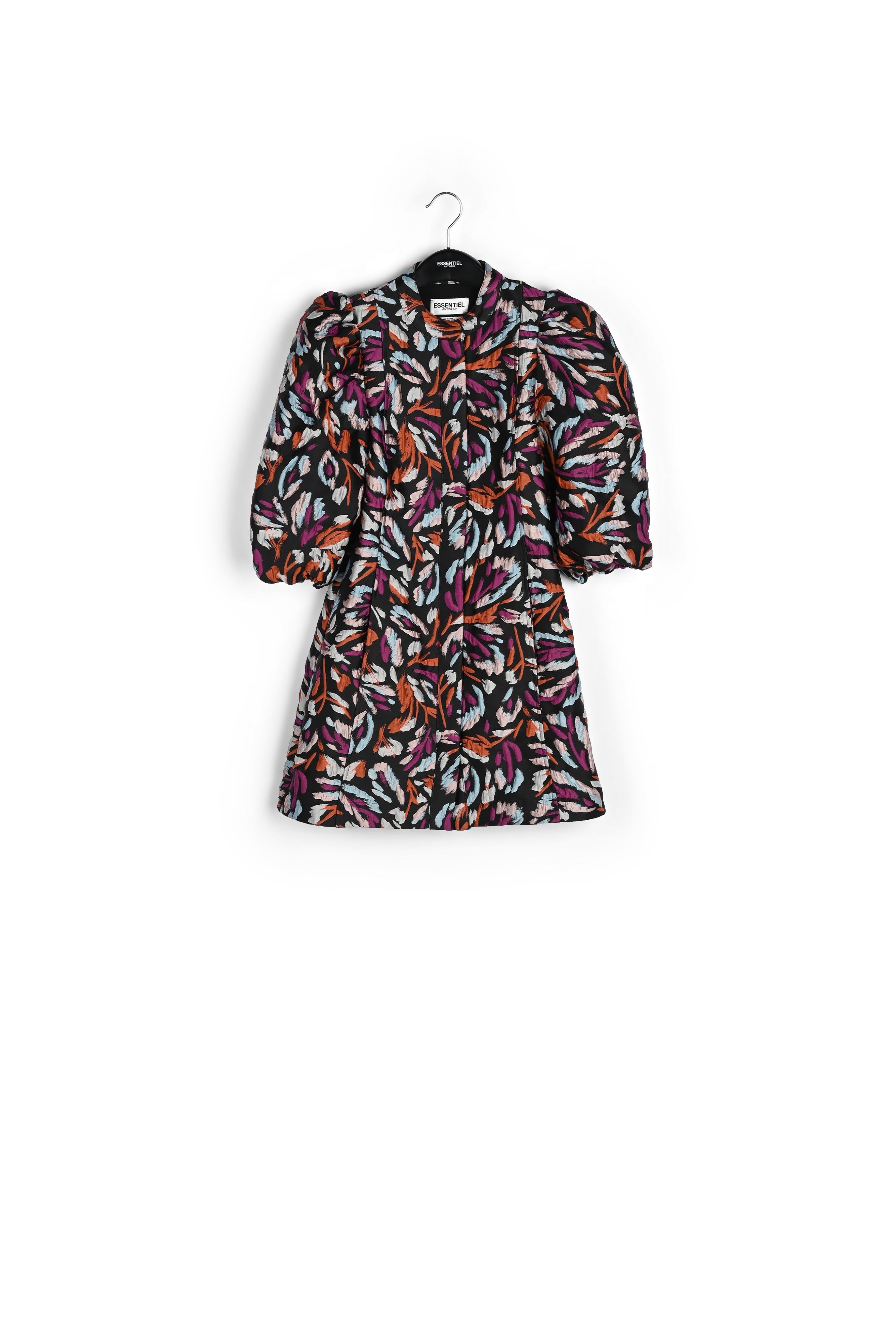 Black, orange and purple jacquard mini dress RE—SSENTIEL | Essentiel second hand