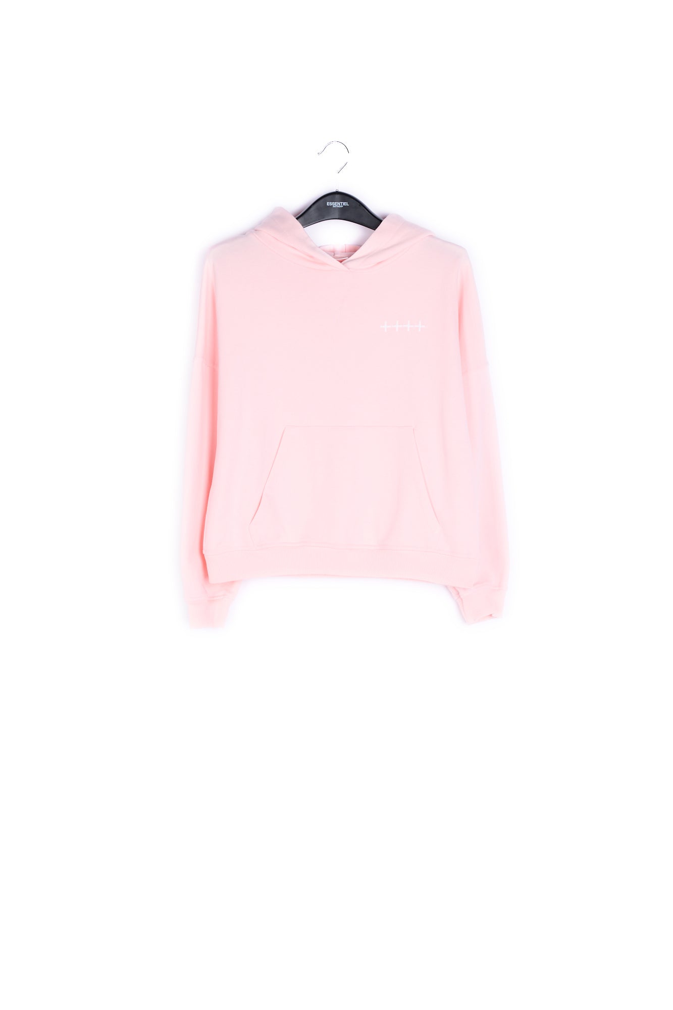 Light pink organic cotton-jersey hoodie RE—SSENTIEL | Essentiel second hand