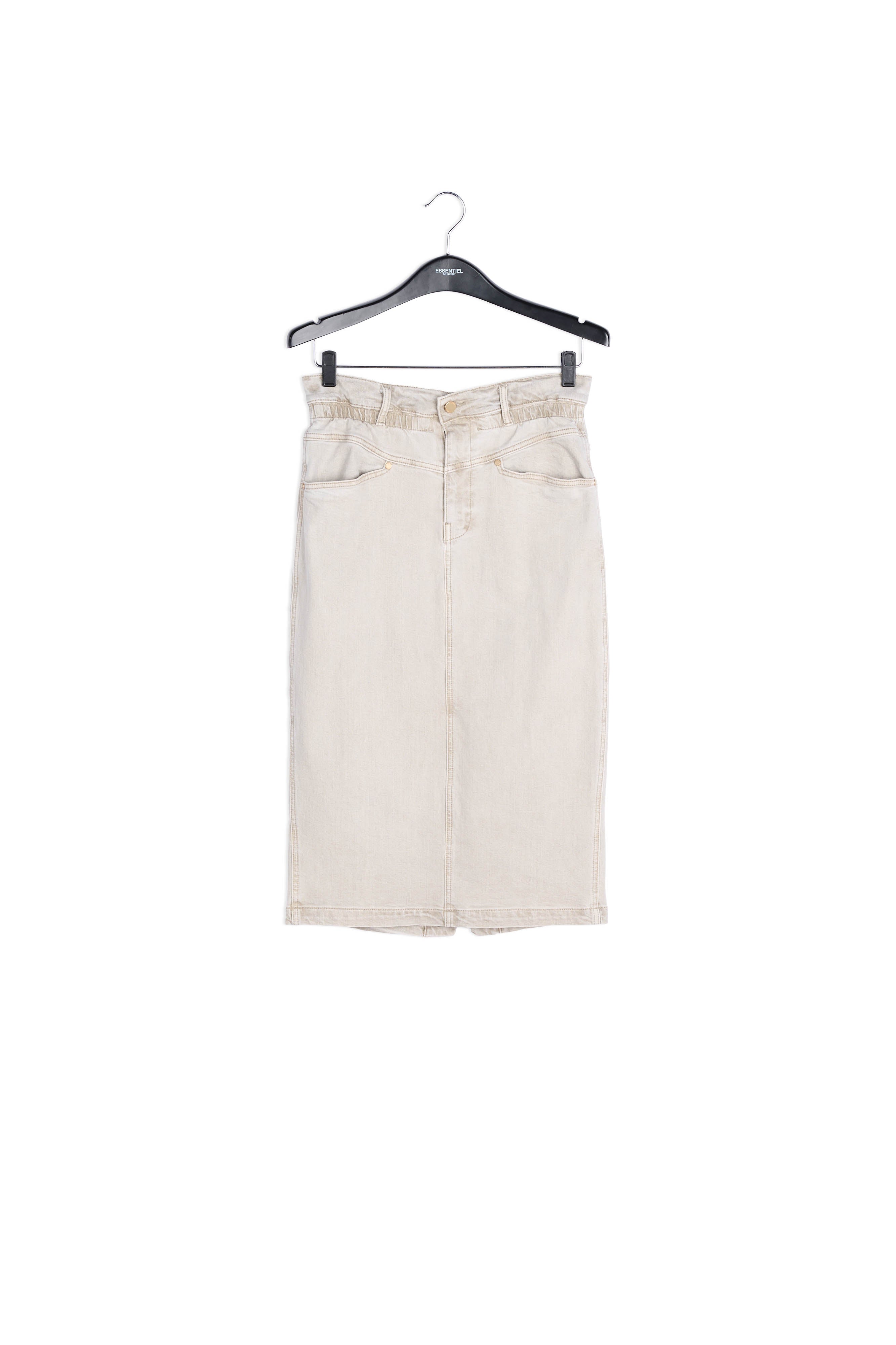 Beige denim pencil skirt RE—SSENTIEL | Essentiel second hand