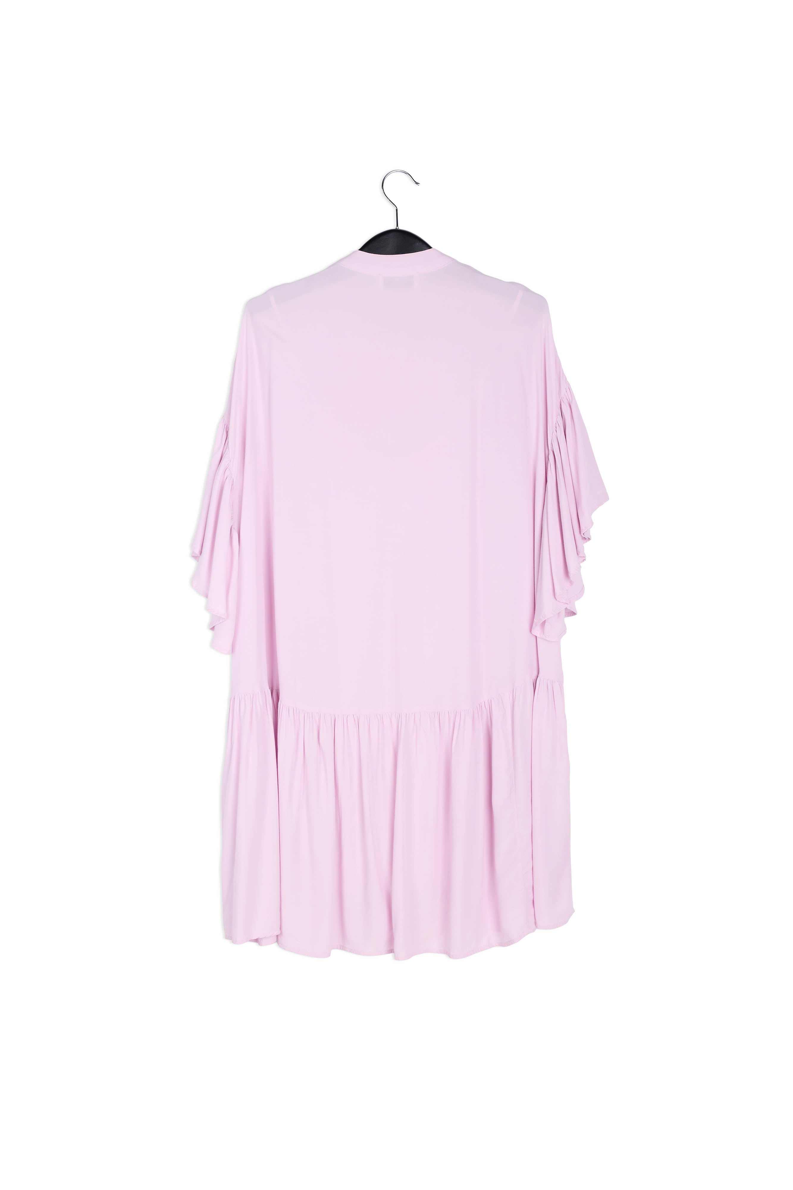 Lila mini-jurk met volantmouwen RE—SSENTIEL | Essentiel second hand