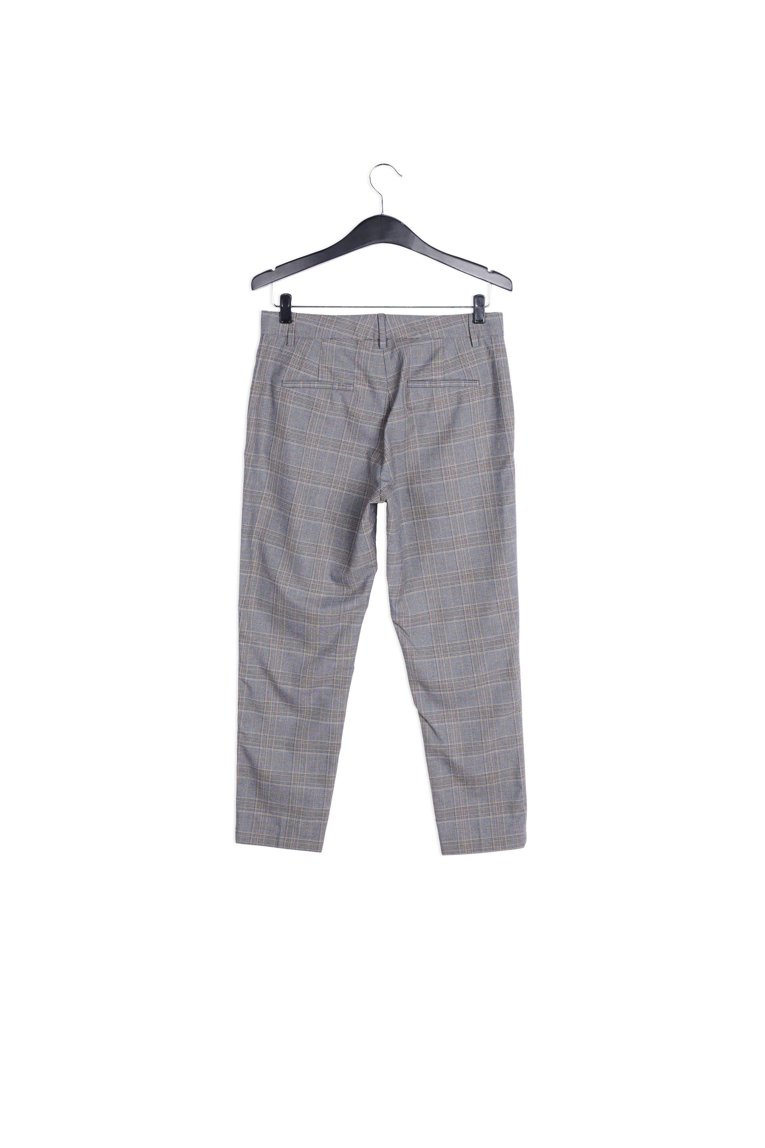 Pantalon gris 7/8me fuselé à carreaux RE—SSENTIEL | Essentiel second hand