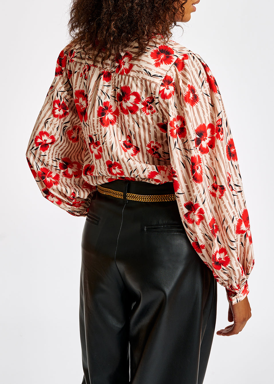 Top à  rayures et fleurs rouges RE—SSENTIEL | Essentiel second hand