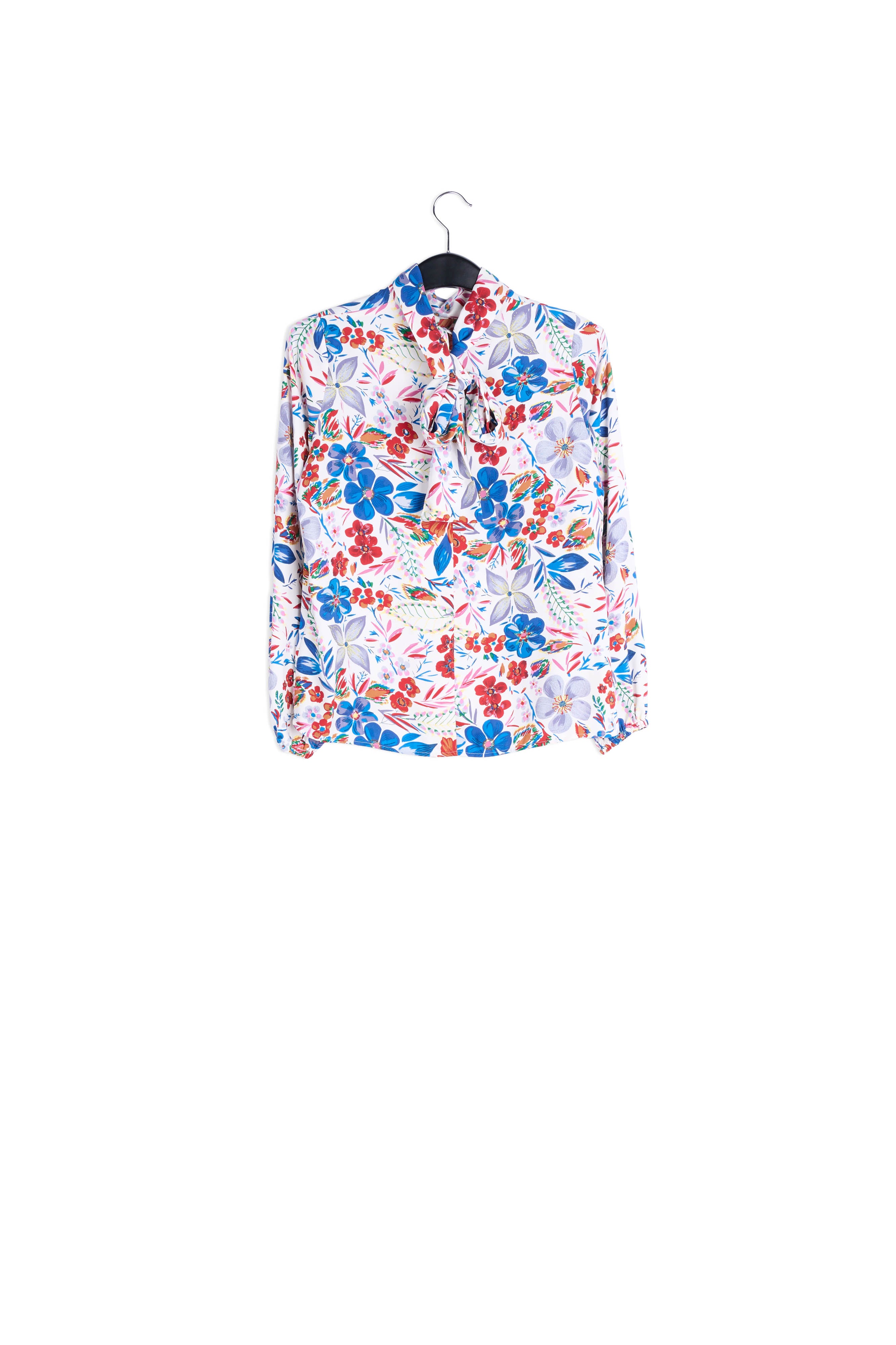 Off-white floral pussy bow shirt RE—SSENTIEL | Essentiel second hand