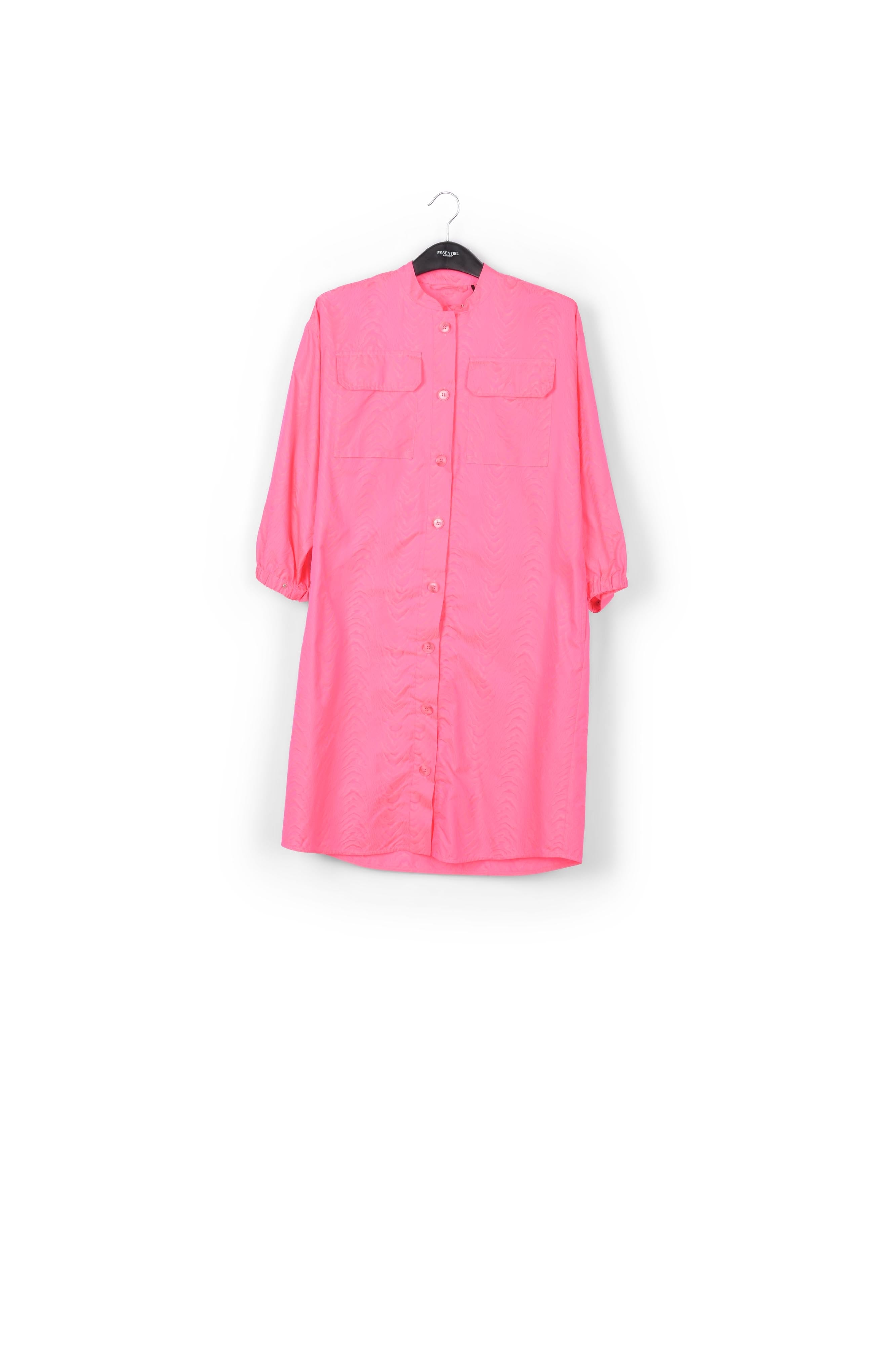 Robe chemise en jacquard rose néon RE—SSENTIEL | Essentiel second hand