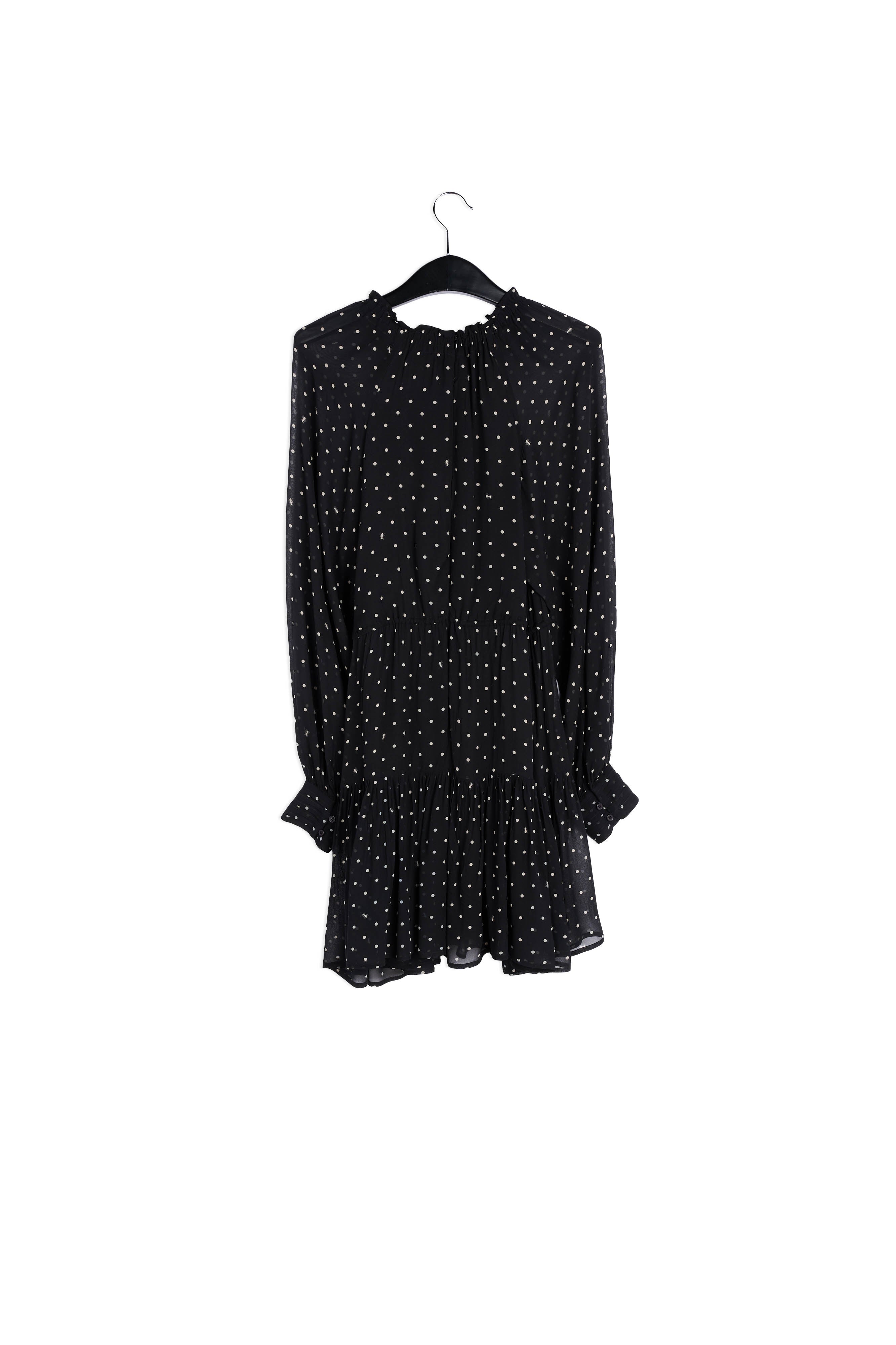 Black and off-white dotted mini dress RE—SSENTIEL | Essentiel second hand