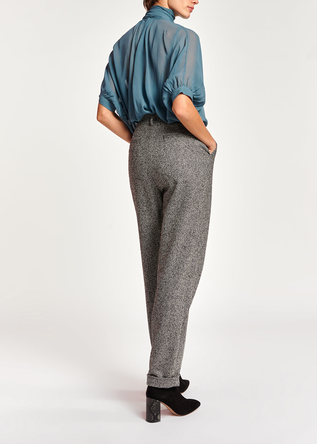 Blue voluminous sheer top RE—SSENTIEL | Essentiel second hand