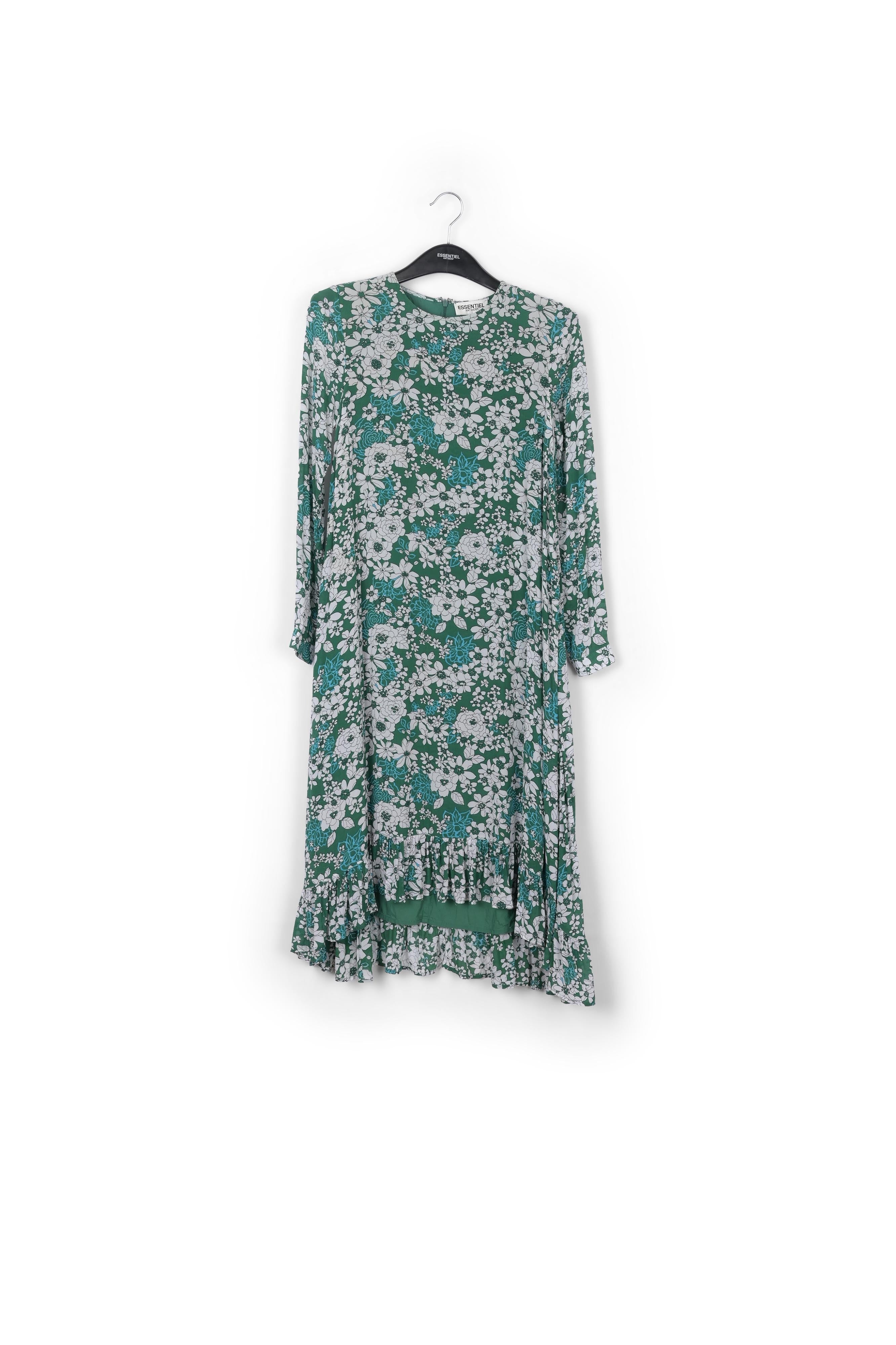 Robe mi-longue à imprimé floral vert RE—SSENTIEL | Essentiel second hand