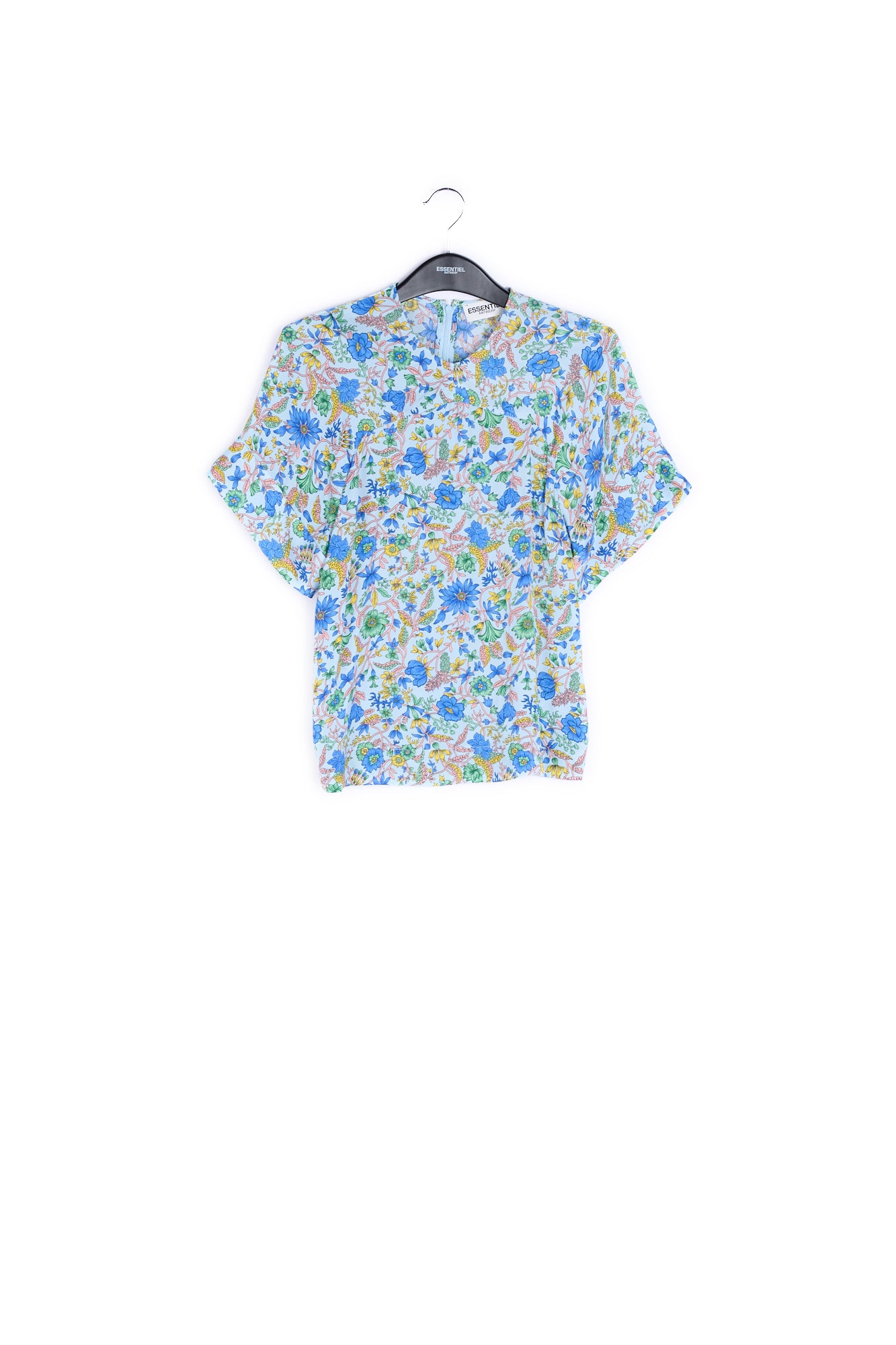 Light blue floral-print top RE—SSENTIEL | Essentiel second hand