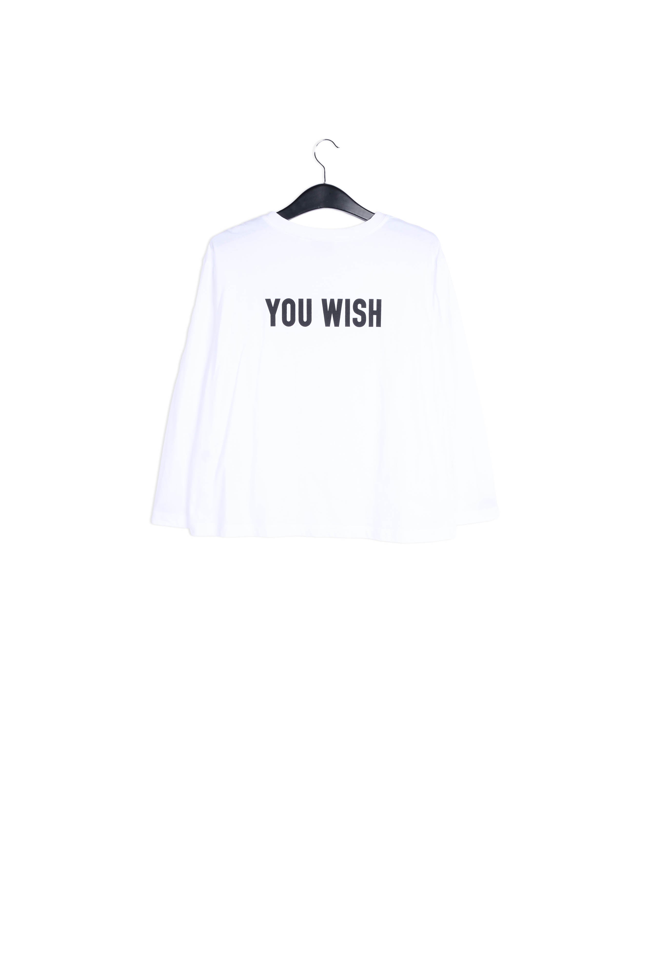 White long sleeve cotton t-shirt with print RE—SSENTIEL | Essentiel second hand