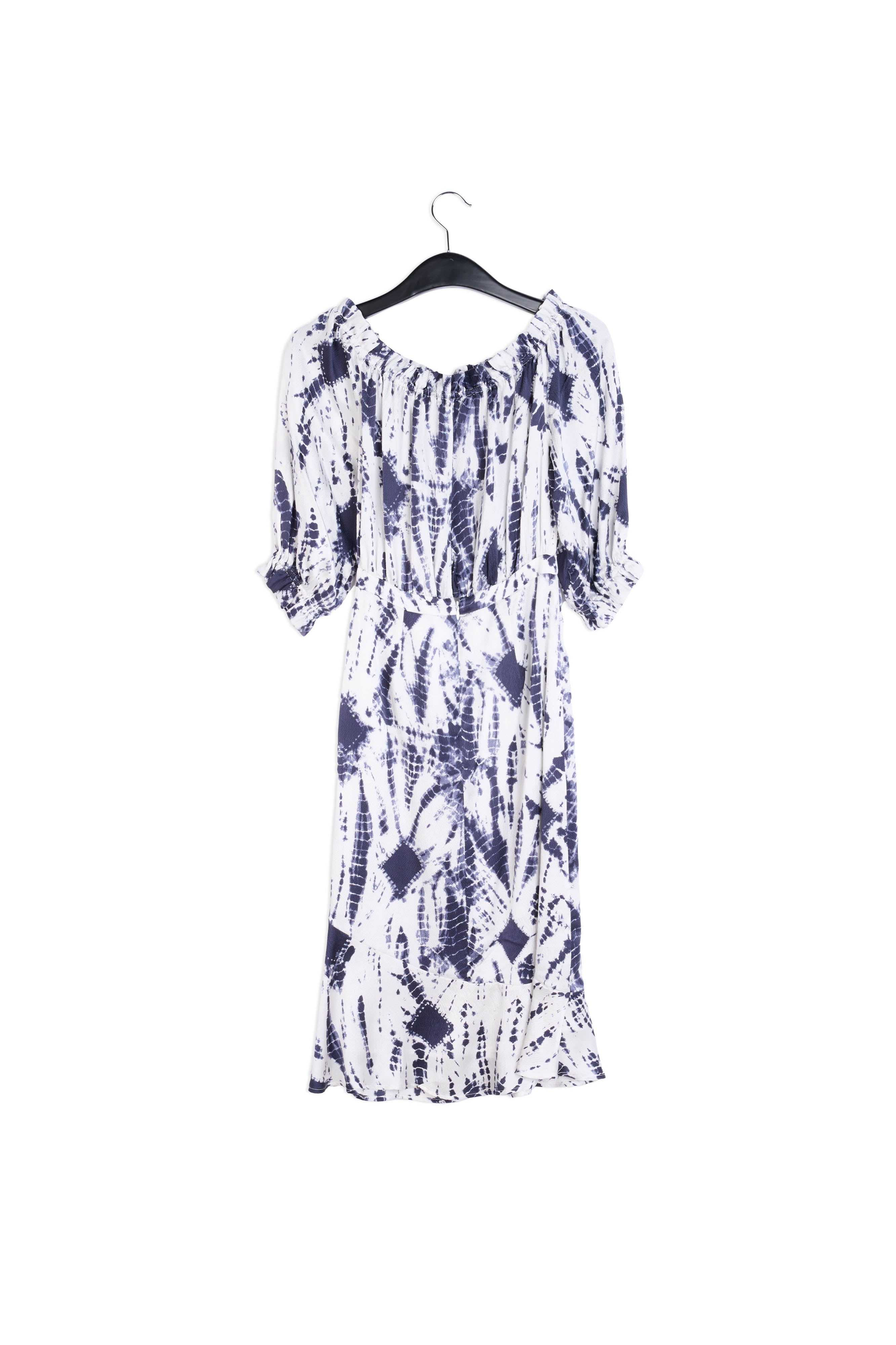 Robe en soie tie-dye blanc cassé et vert RE—SSENTIEL | Essentiel second hand