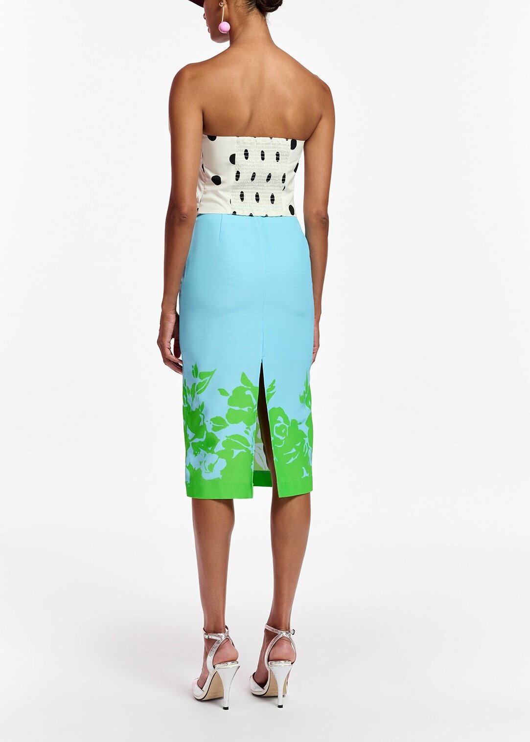 White and black polka-dot bustier top with bow RE—SSENTIEL | Essentiel second hand