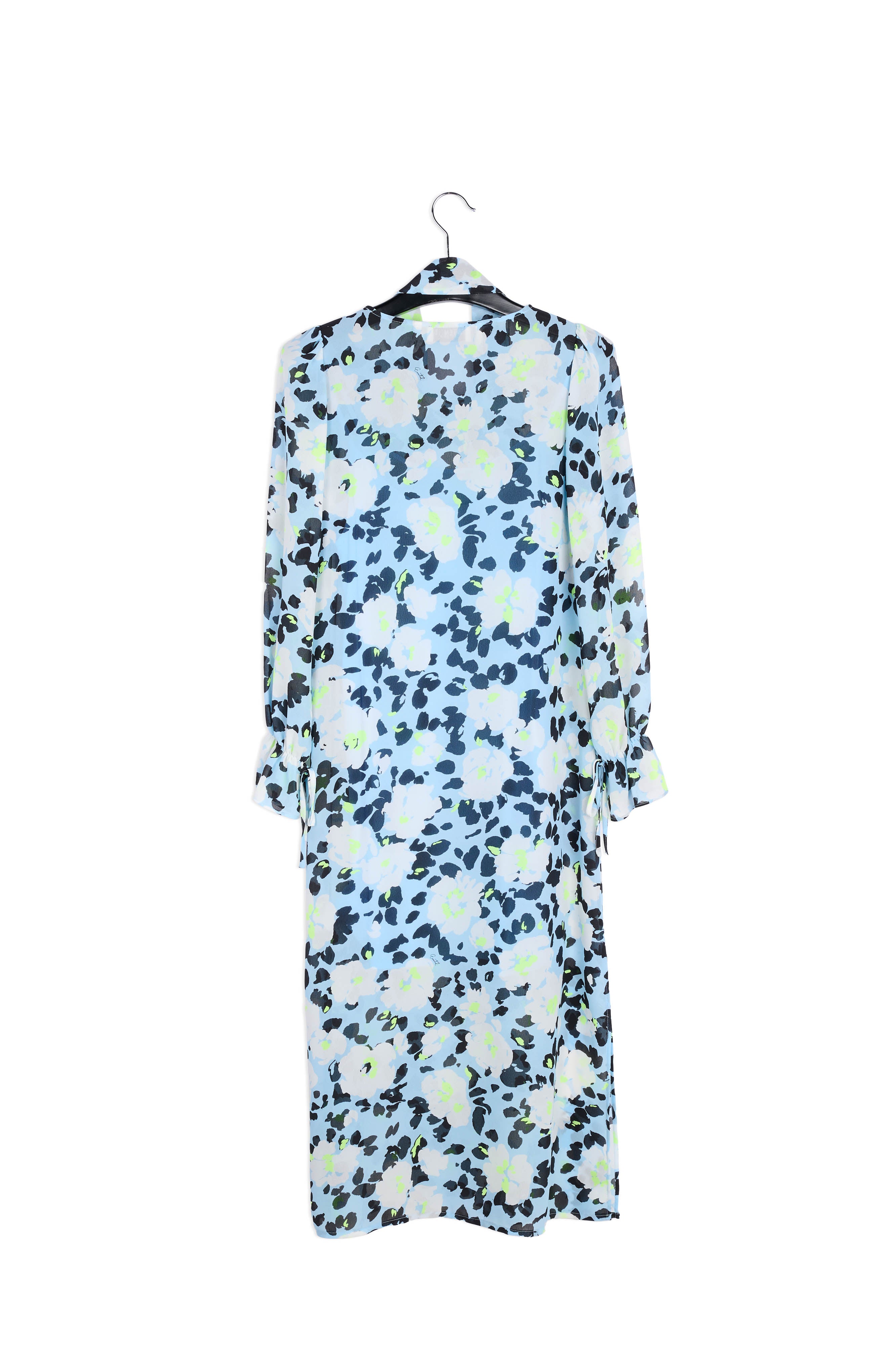 Light blue floral-print belted midi dress RE—SSENTIEL | Essentiel second hand