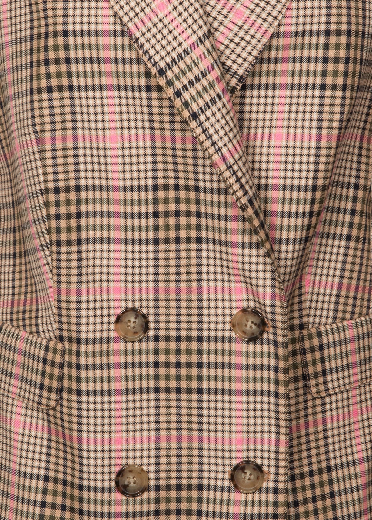 Beige and pink plaid blazer RE—SSENTIEL | Essentiel second hand