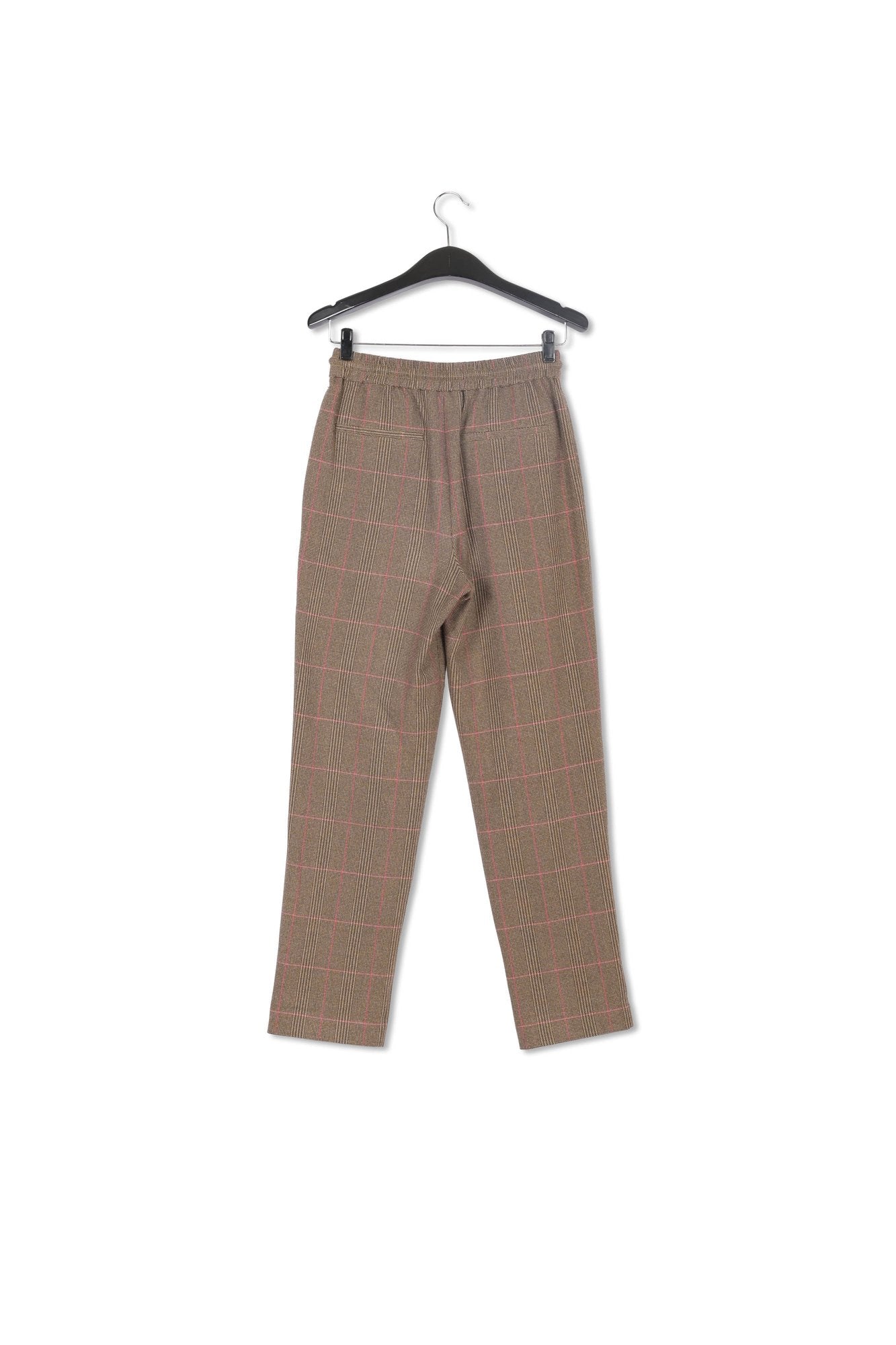 Pantalon brun à  carreaux noirs et bleus RE—SSENTIEL | Essentiel second hand