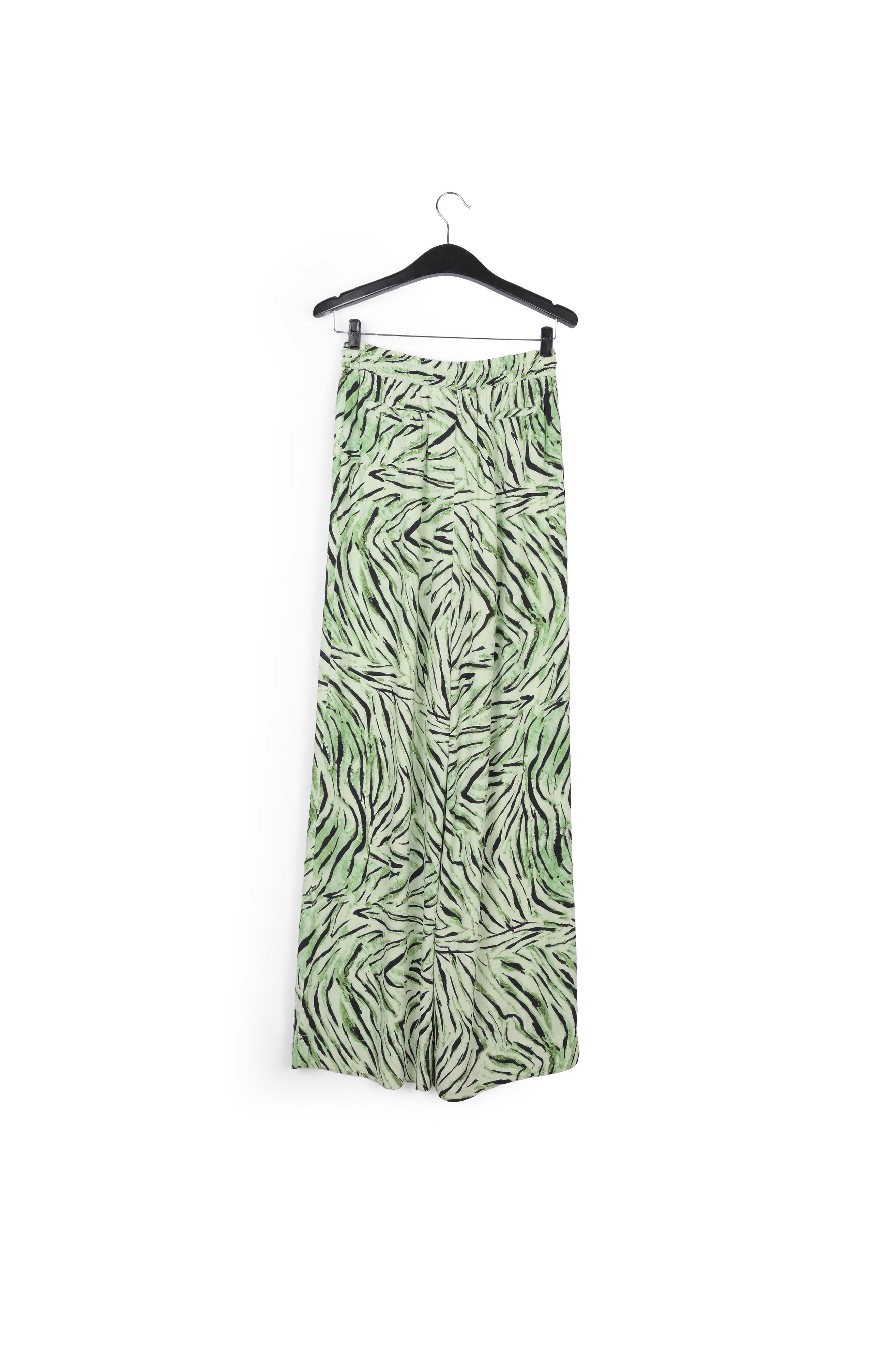 Mint green wide-leg pants with tiger print RE—SSENTIEL | Essentiel second hand
