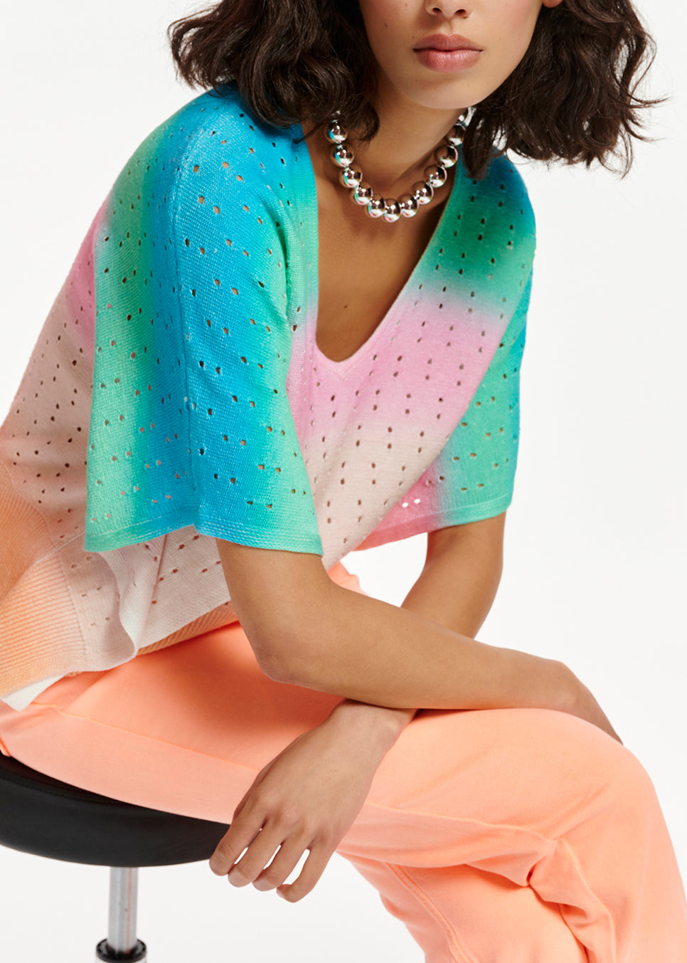 Multicolor knit sweater with gradient effect RE—SSENTIEL | Essentiel second hand