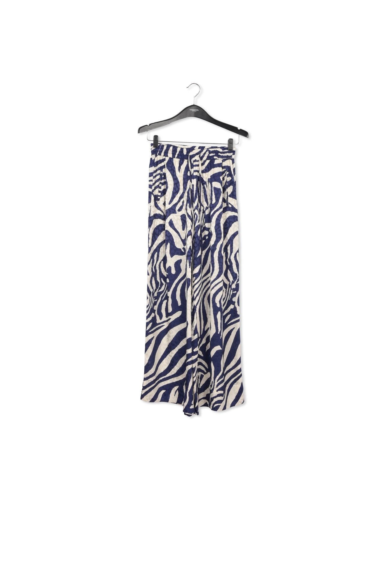 Burgundy and ecru zebra-print wide-leg pants RE—SSENTIEL | Essentiel second hand