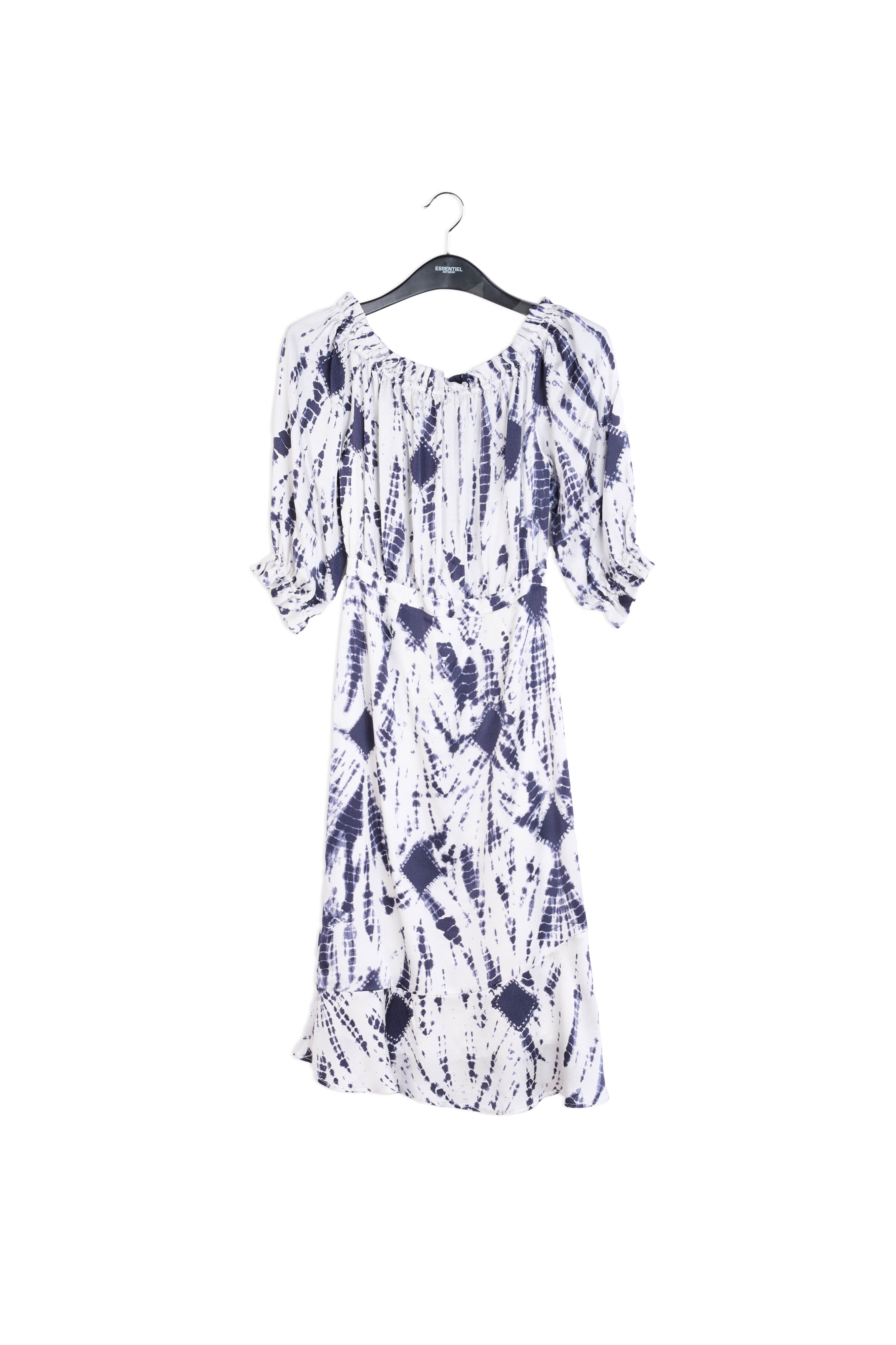 Robe en soie tie-dye blanc cassé et vert RE—SSENTIEL | Essentiel second hand