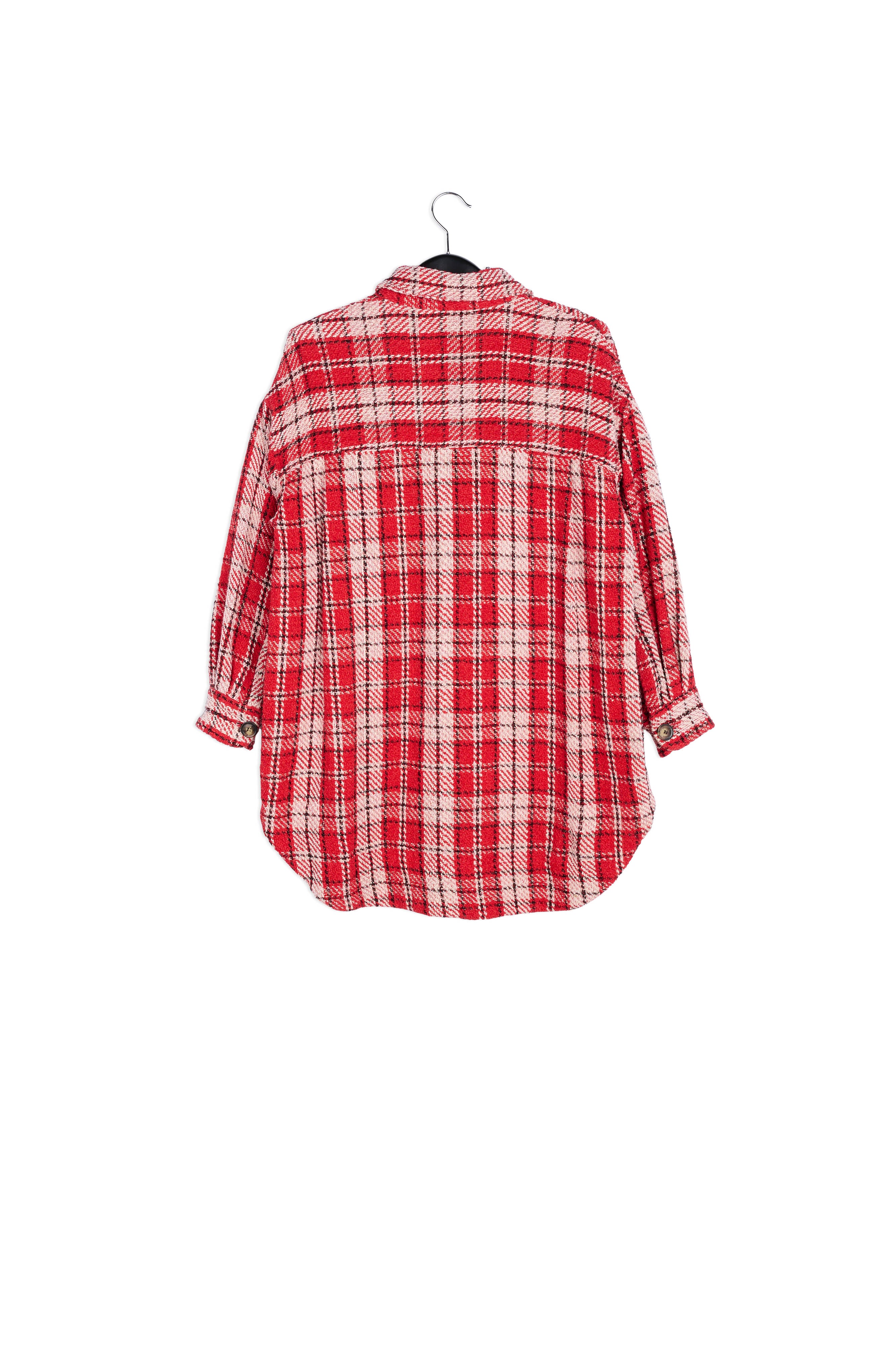 Chemise oversize à carreaux rouge, blanc cassé et noir RE—SSENTIEL | Essentiel second hand