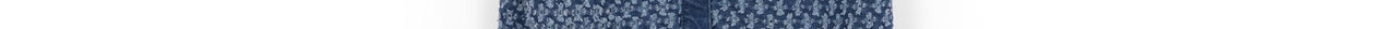 Dark blue perforated denim puffed sleeves mini dress Faume - seconde main