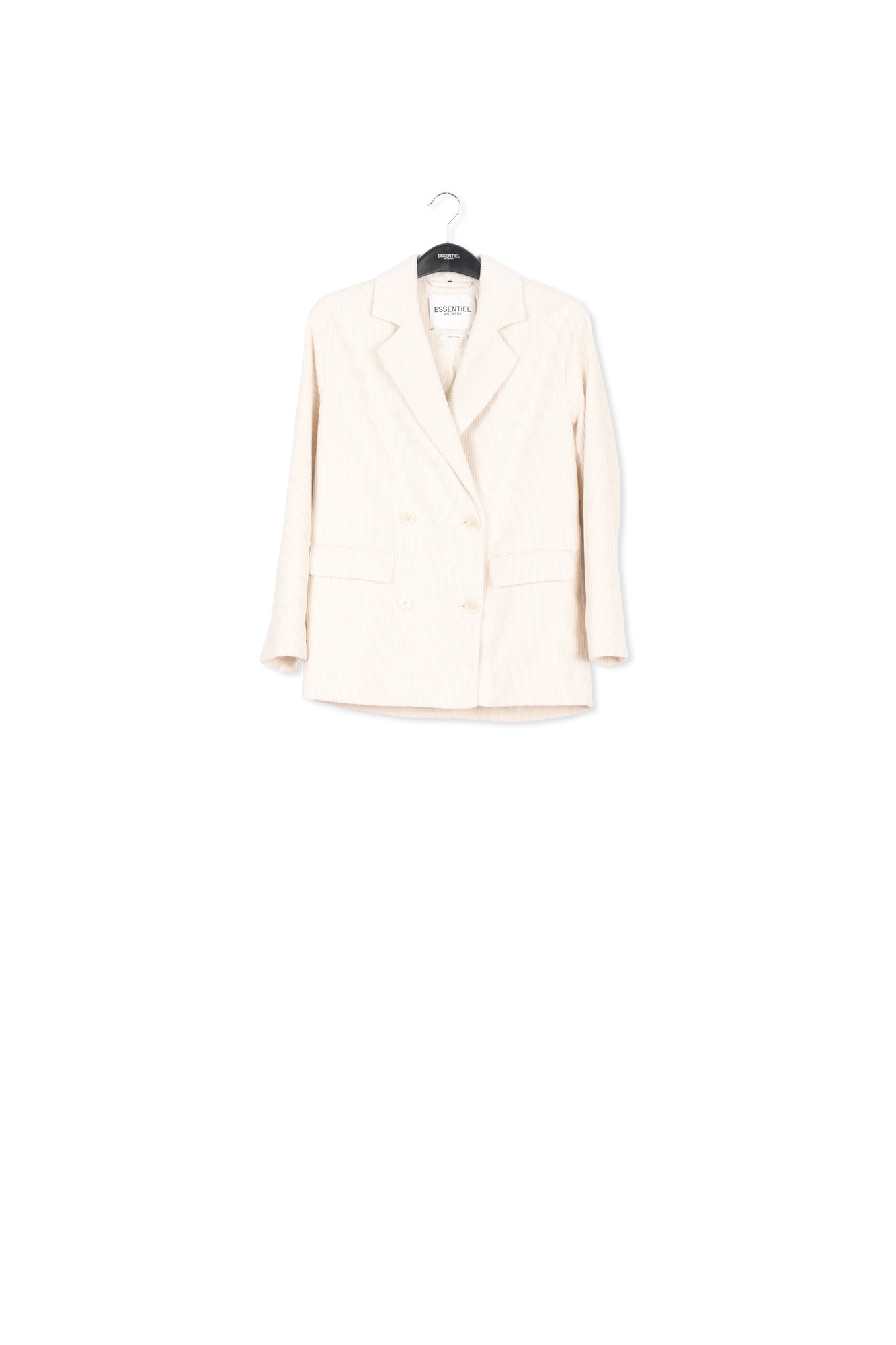 Ecru corduroy double-breasted blazer RE—SSENTIEL | Essentiel second hand
