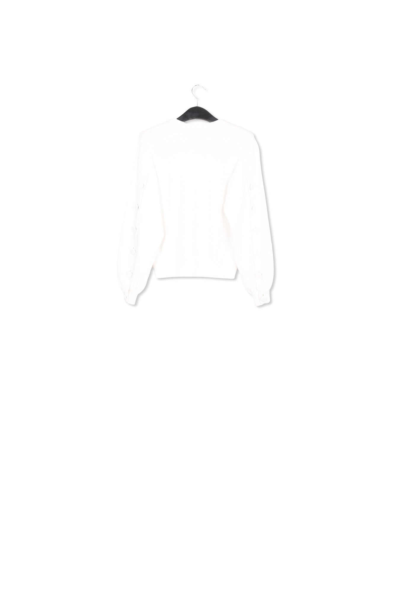 Pull en tricot blanc cassé à manches boutonnées RE—SSENTIEL | Essentiel second hand