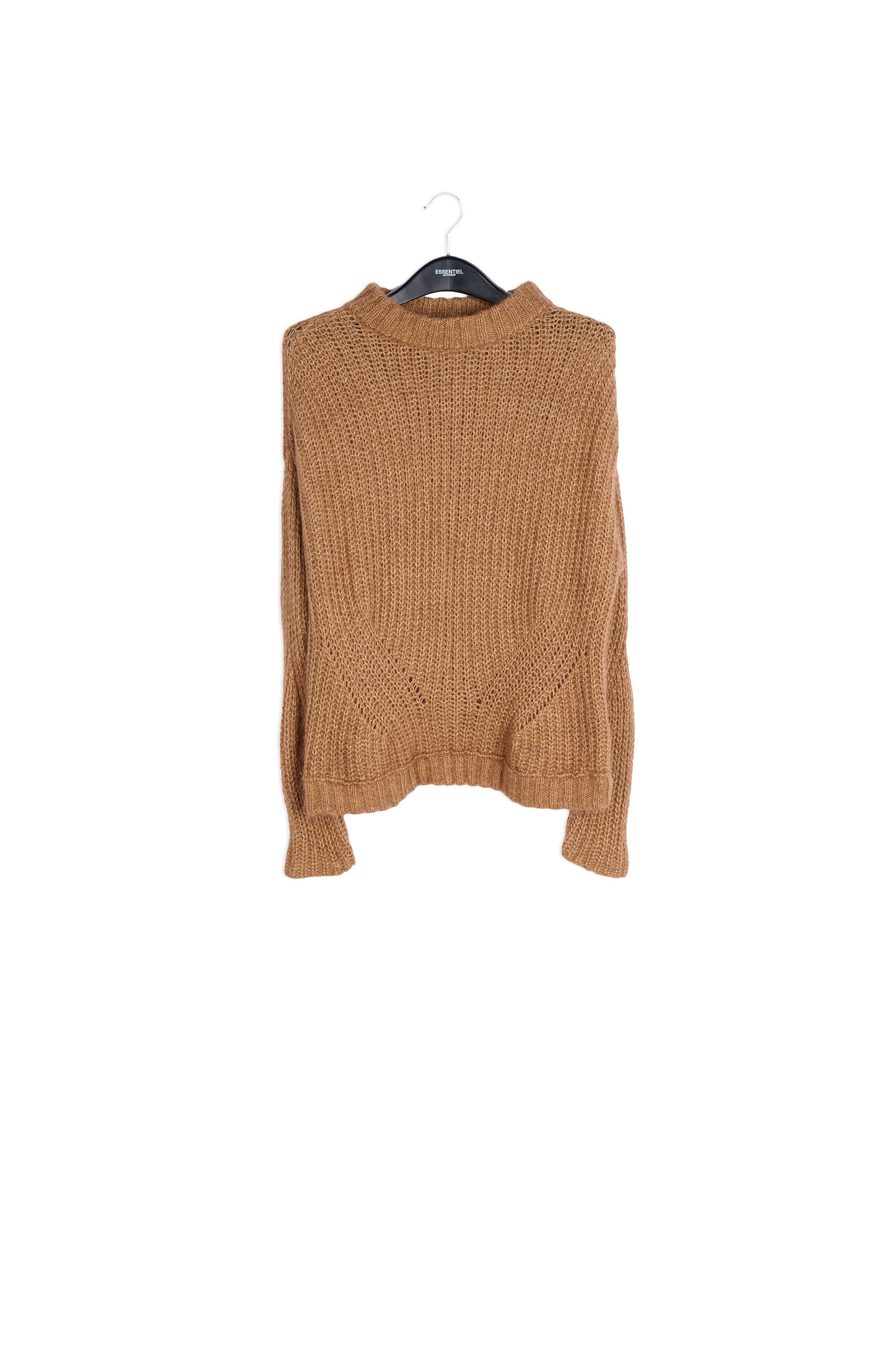 Oversized light brown cable knit RE—SSENTIEL | Essentiel second hand