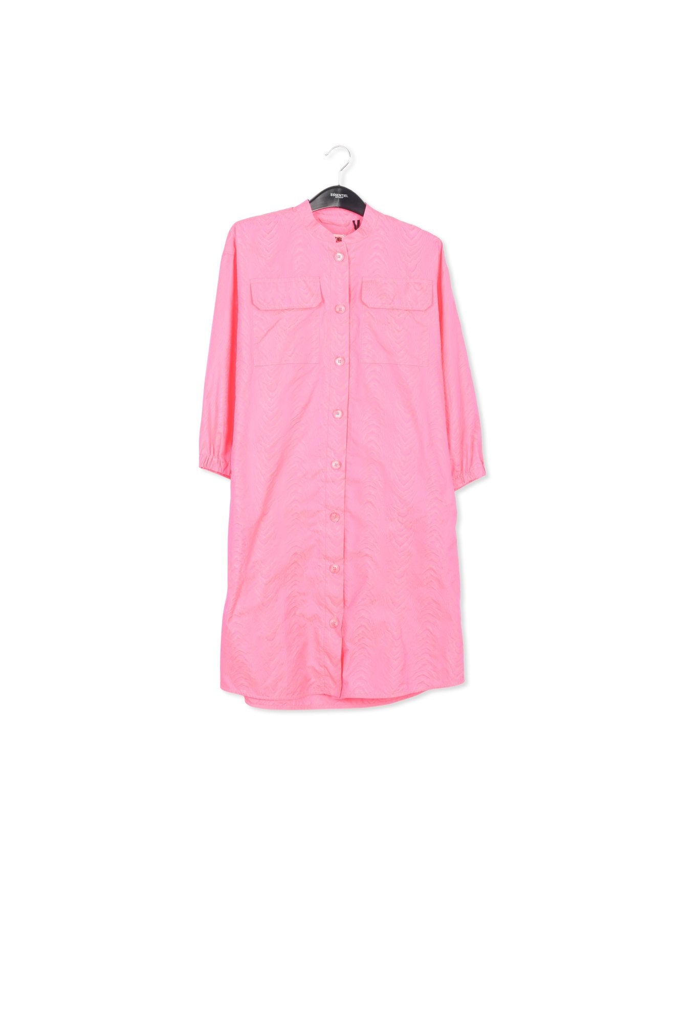 Neon pink jacquard shirt dress RE—SSENTIEL | Essentiel second hand